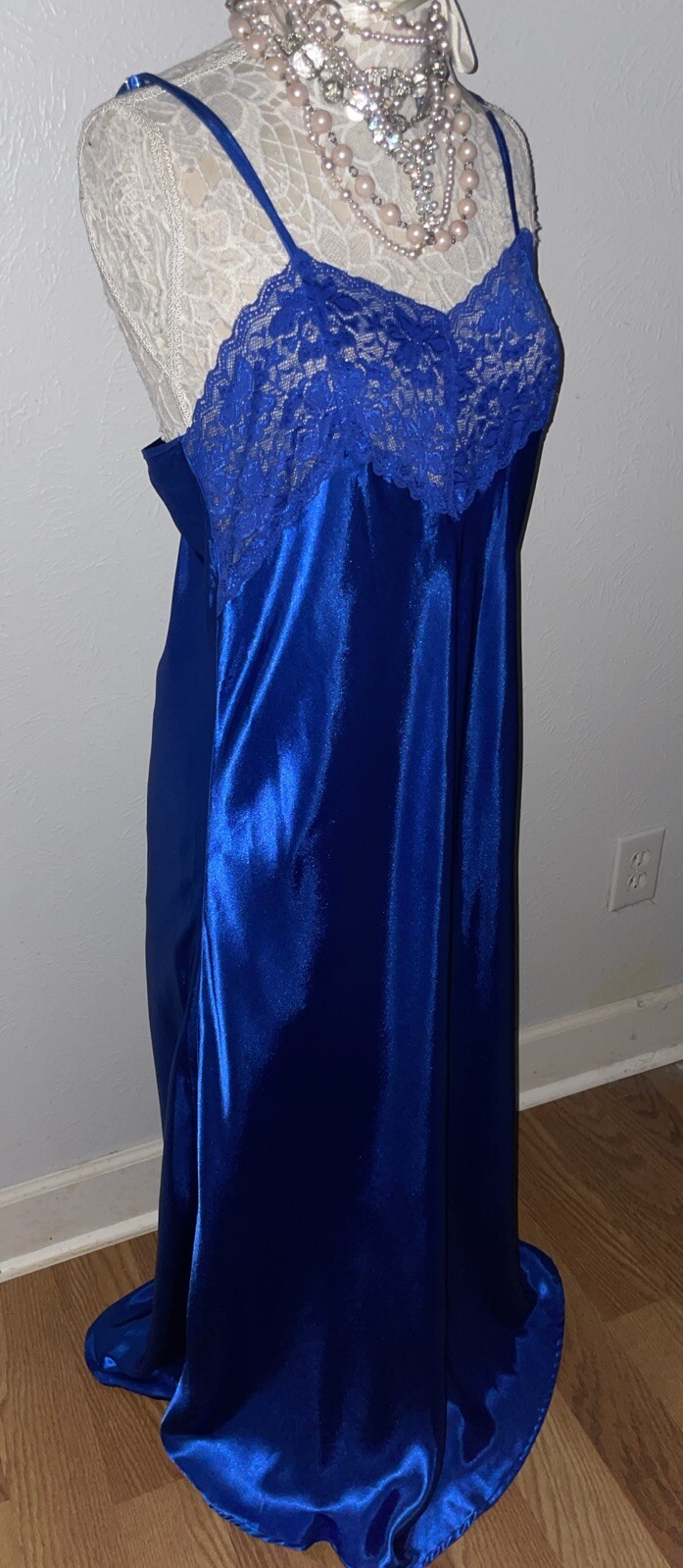 Amoureuse M 14/16 SATIN GLAMOUR Long GOWN Liquid NIGHTGOWN Lingerie Dress Plus