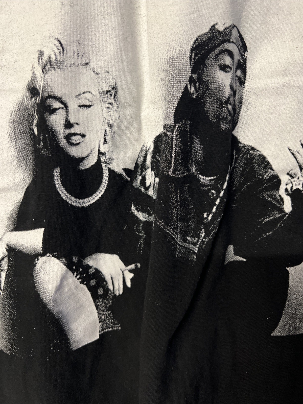 Vintage Alstyle Tupac and Marilyn Monroe Black T-Shirt Tee Sz L