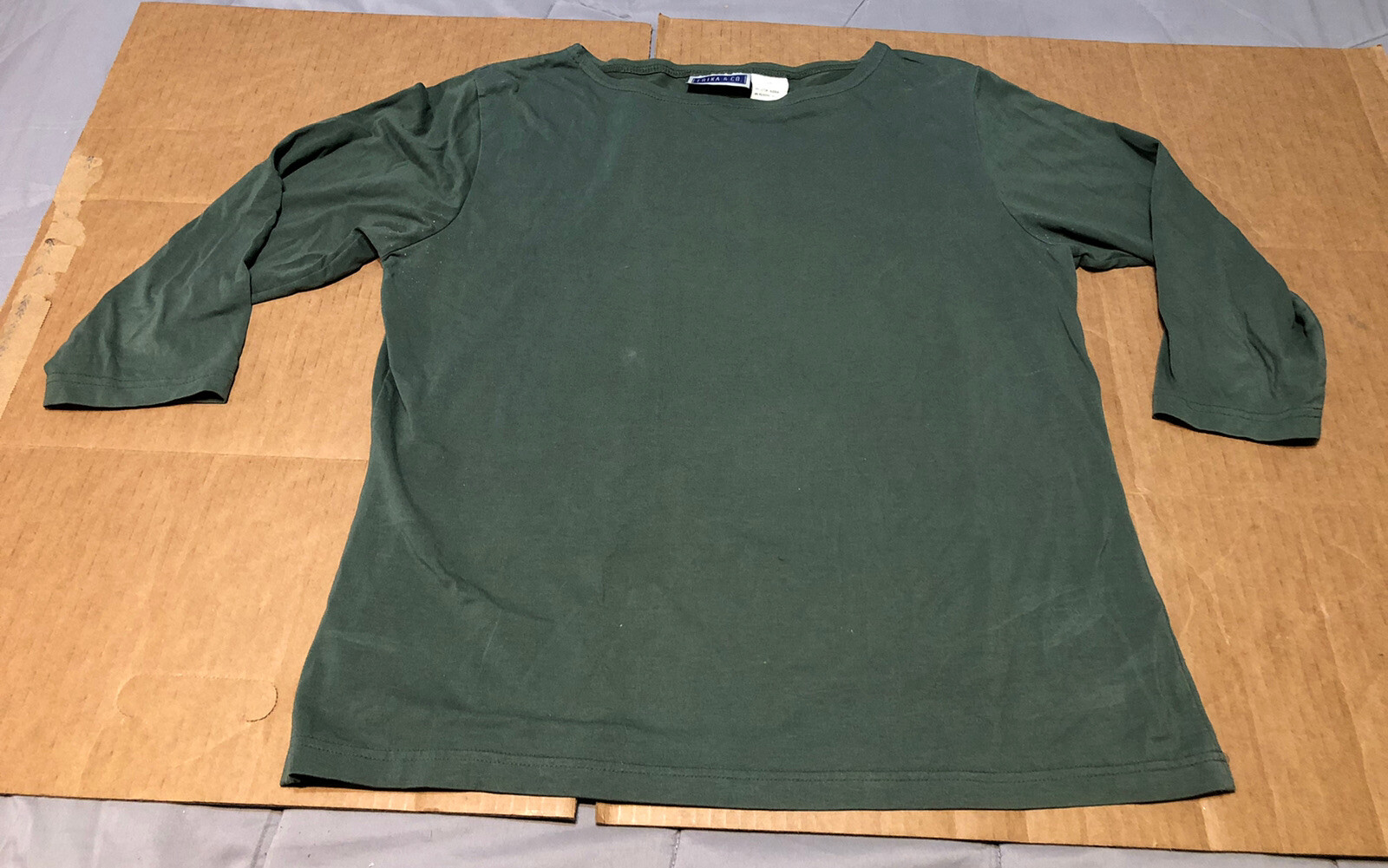 Vintage ERIKA & CO Womens 3/4 Sleeve Pullover Top – Green – Size M