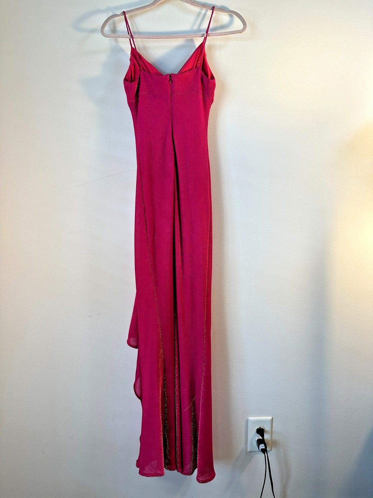 Vintage De Laru by Sheila Yen Pink Metallic Formal Dress Womens 3/4