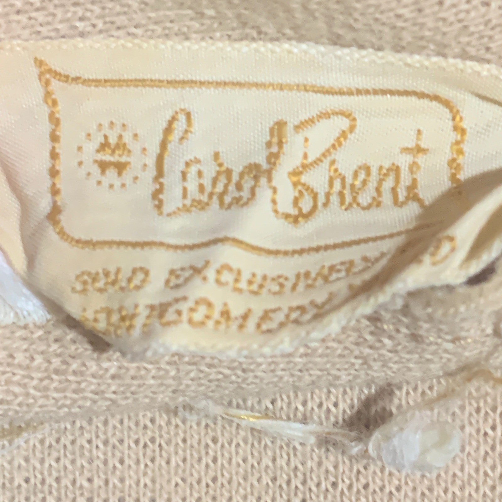 Vintage Carol Brent Mod Knit Tunic Top Cream Amber Buttons 80s Retro Womens M *