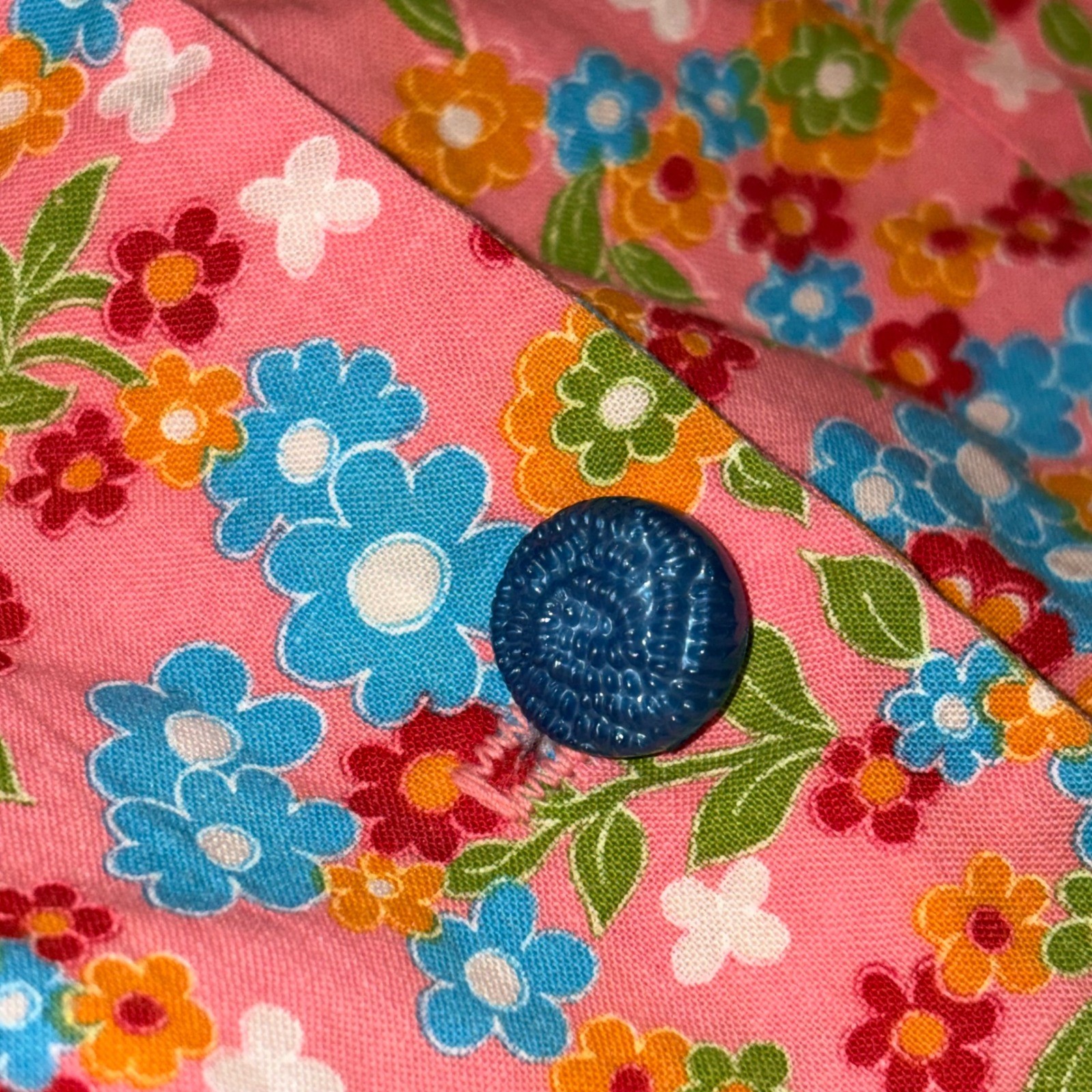 Vintage Nancy Frock Pink Floral Button Down Drop Waist Pleated Skirt Dress S