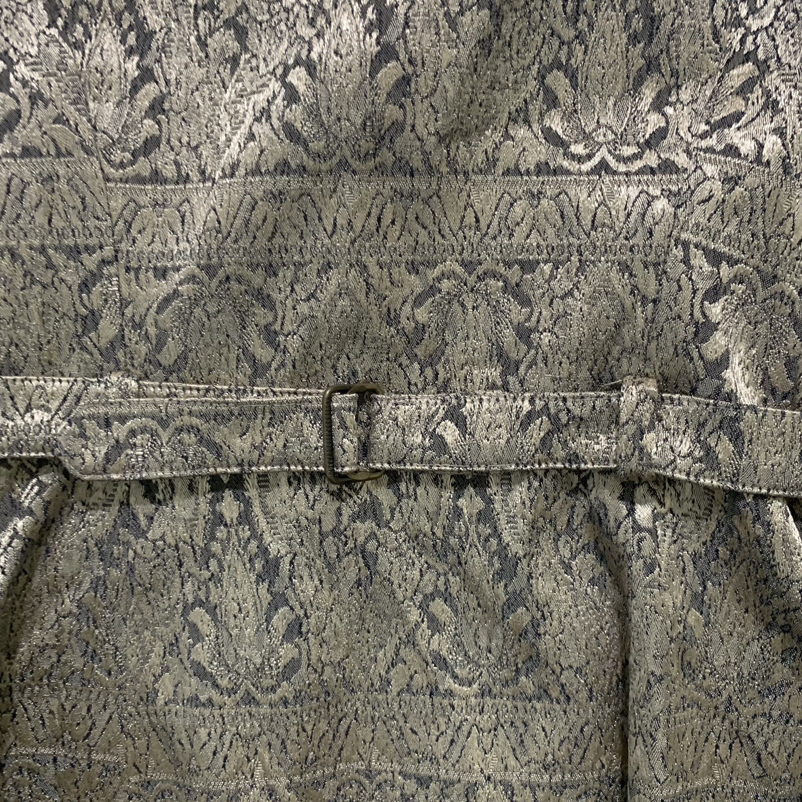 Vintage Nina K Silver Rayon Brocade Blazer Jacket Sz 4