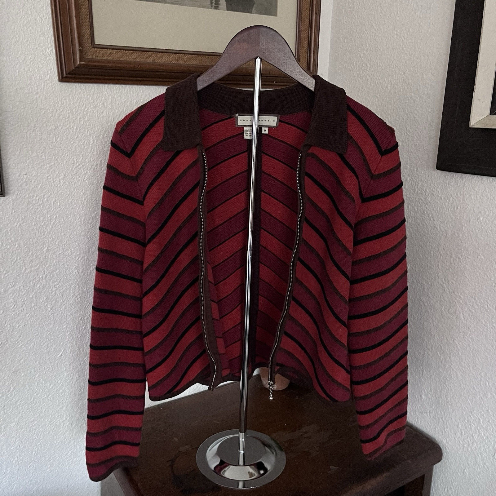 Vintage Susan Martin 100% Cotton Zip Sweater
