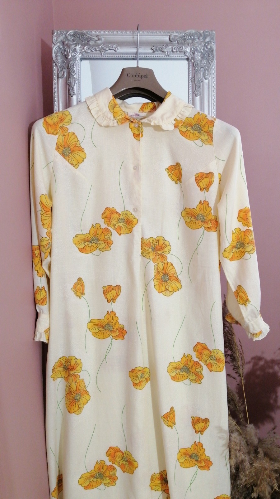 Vintage 70’/ ’80 Beldona Floral House Dress Lounge Gown Modal Cotton EU 40