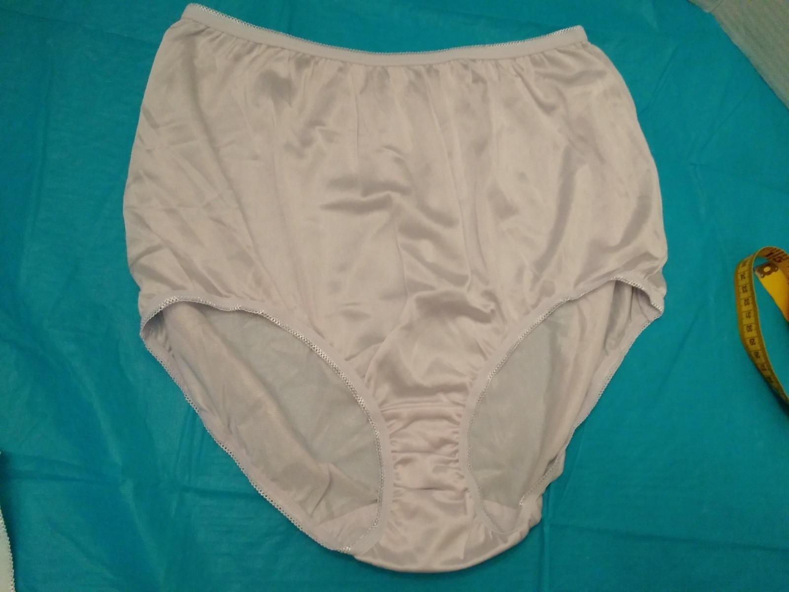 Panties Granny Silky Satiny 100% Nylon Brief 8 Pale Lilac Underscore Knicker