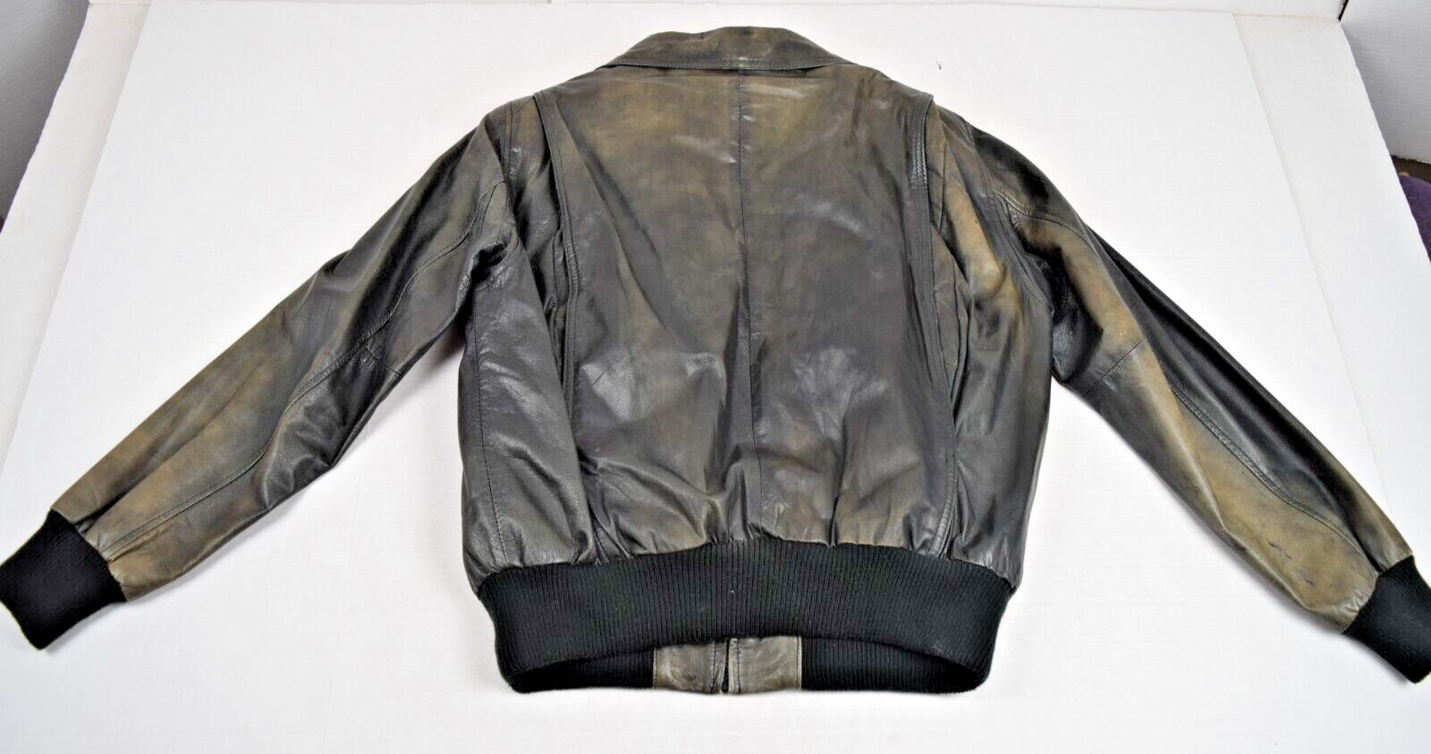 Vintage Leather Jacket Deerskin Trading Post Size 42 Brown Ombre Grunge Fade