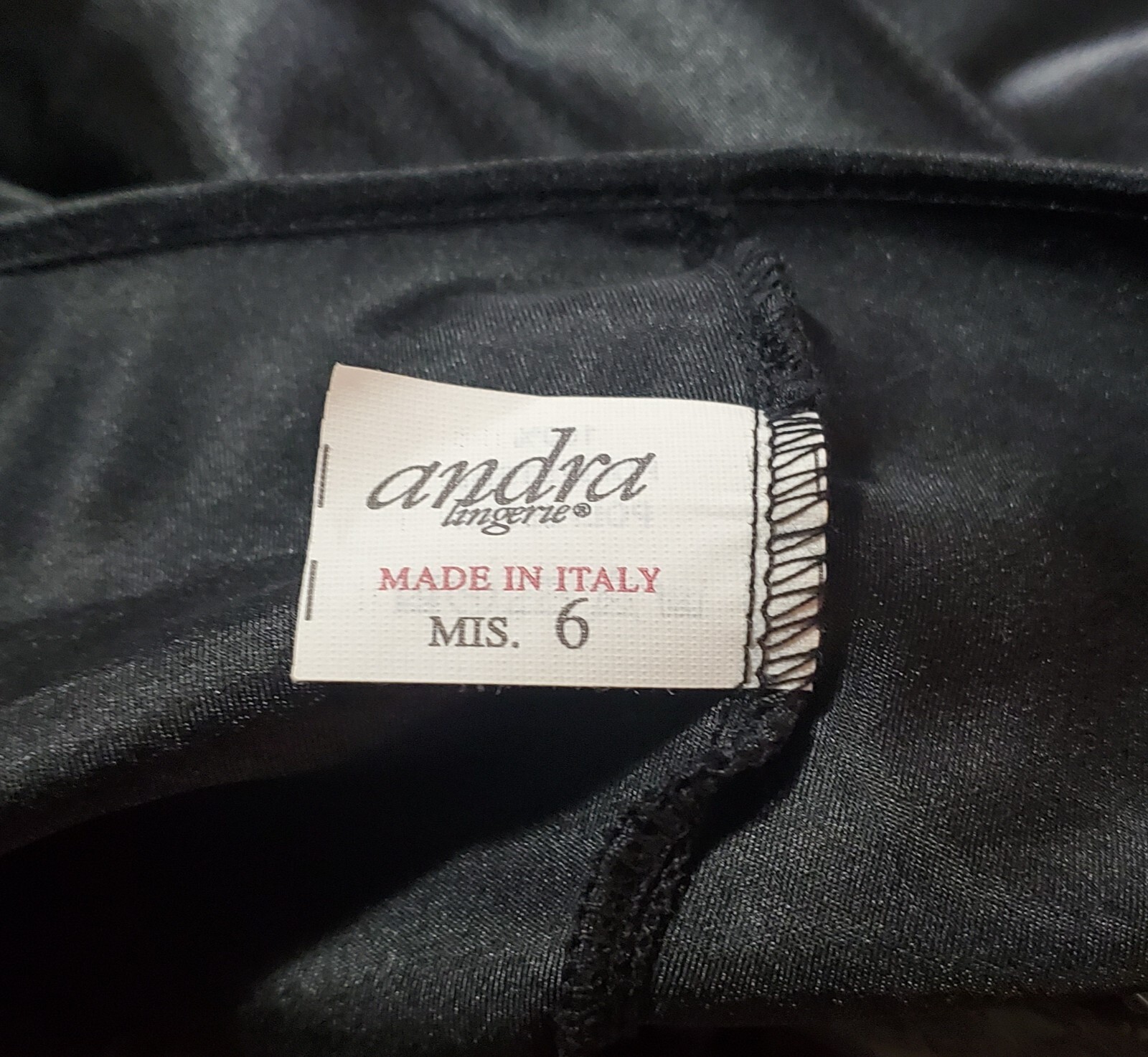 Ladies Nylon Night Gown -Andra Lingerie – Italy – Black – Short – Size 6