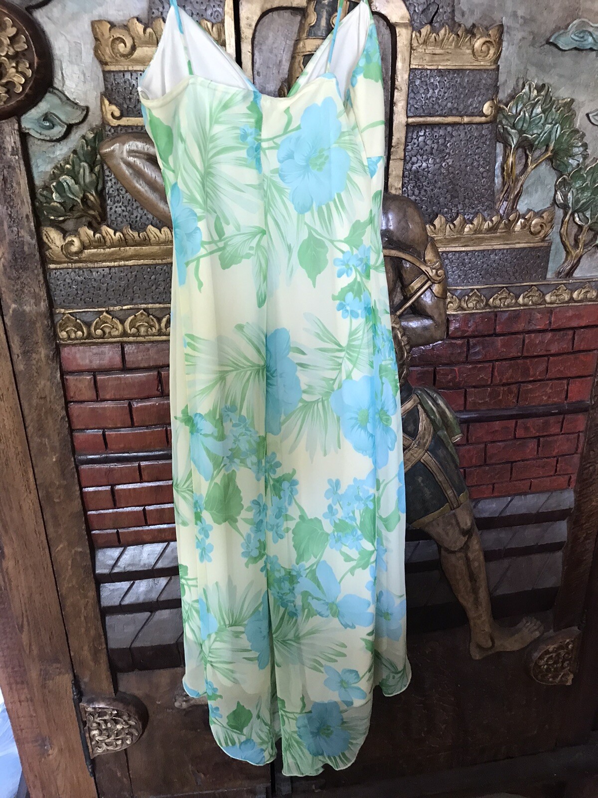 vtg Y2K tropical breezy summer dress hi lo hemline vivid cheerful colors