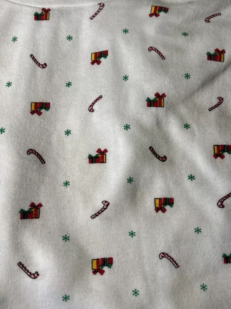 Vtg Christmas Print Turtleneck Long Sleeve Soft Candy Cane Med Chic 90’s Penguin