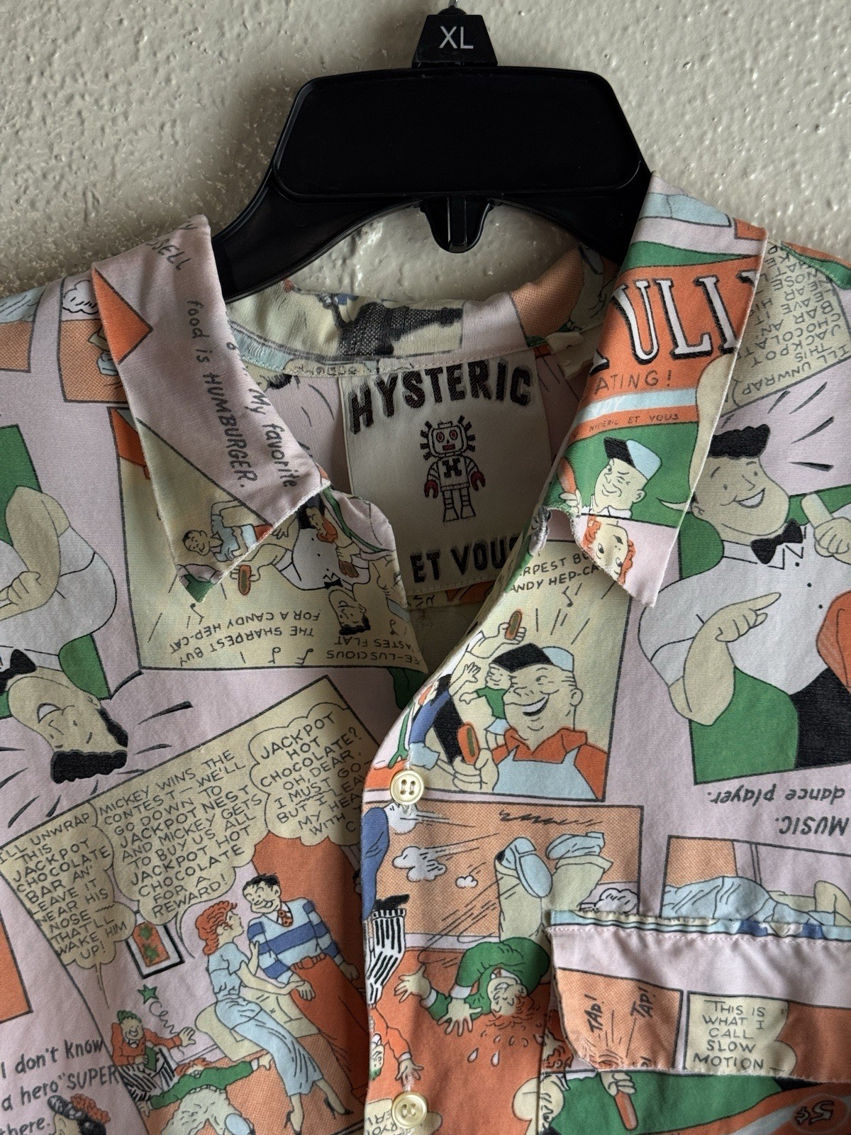1980’s Hysteric Et Vous Comic Rayon Blouse made in France Size 2