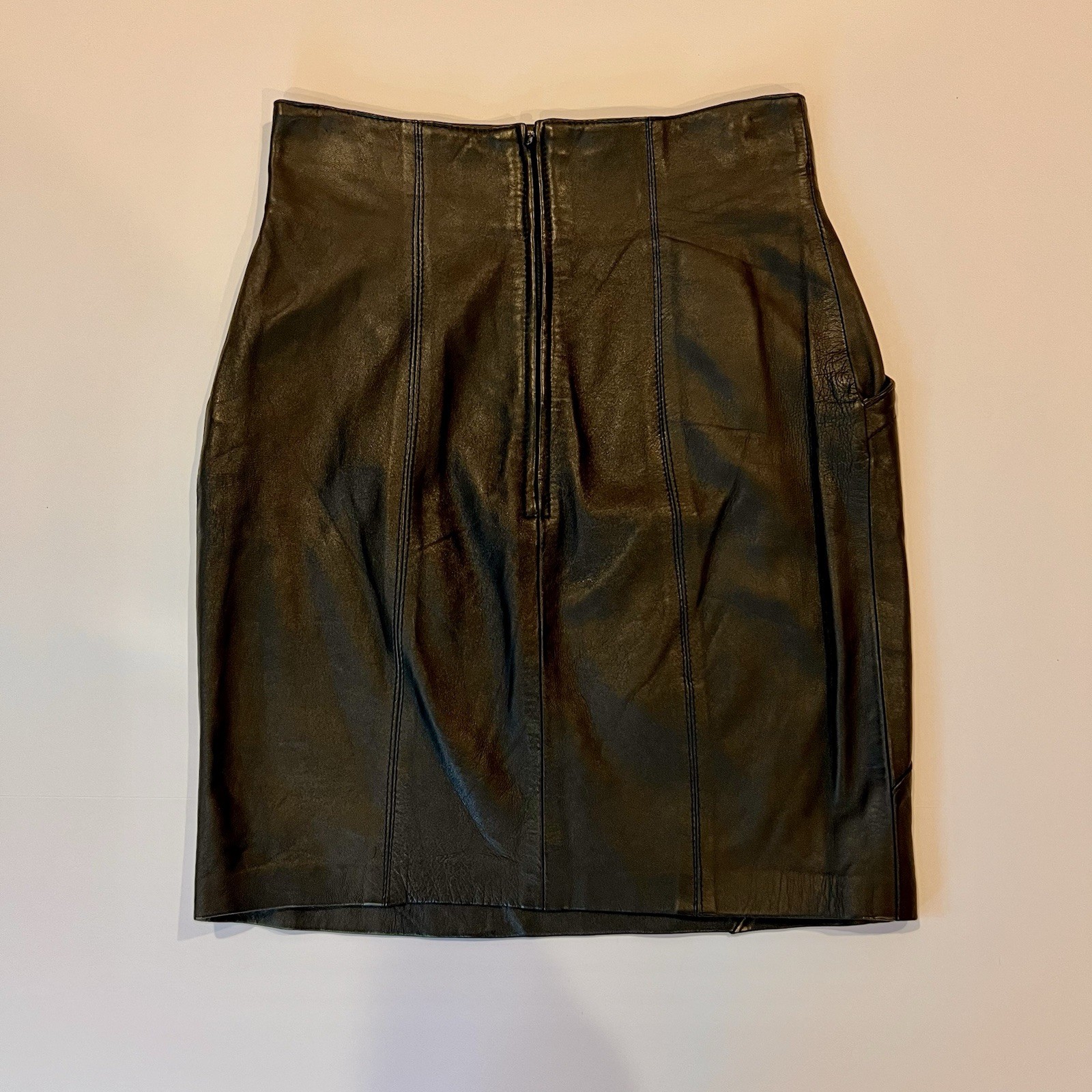 Vintage Giorgio Saint Angel Leather Pencil Skirt 6 Dinkie Tang High Waisted 80s
