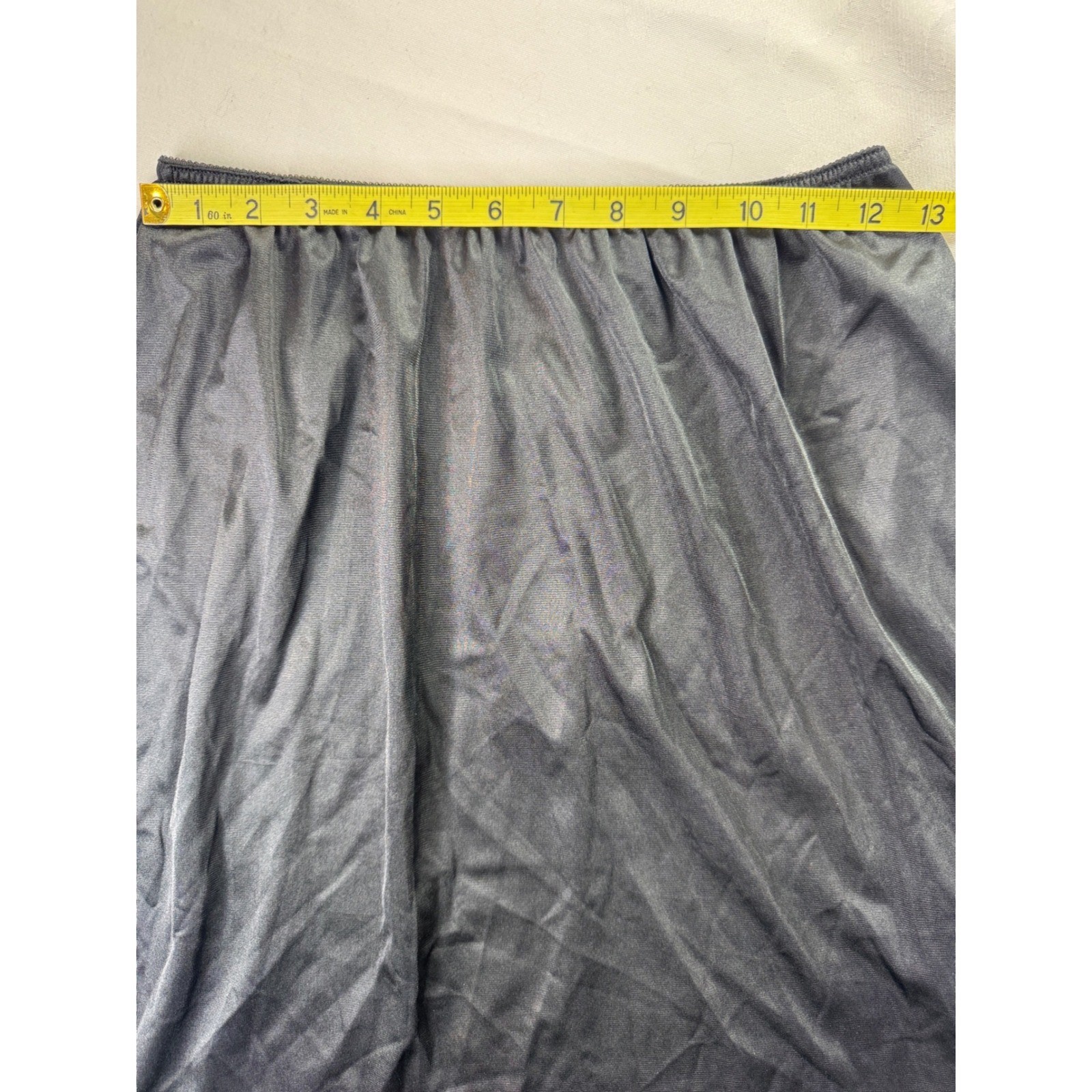 Vintage Sears Black Antron III Nylon Camisole and Half Slip Set Large