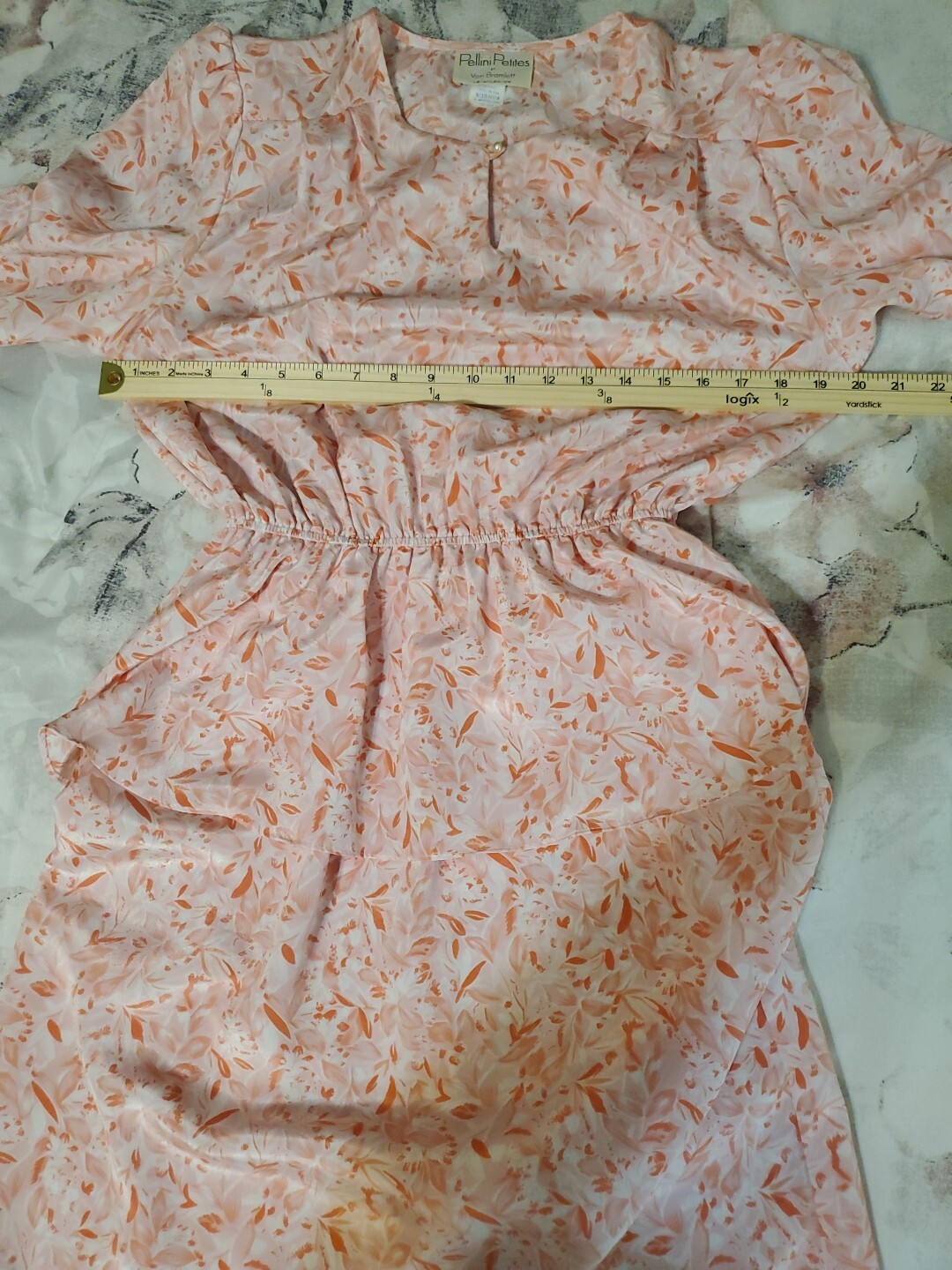 Pellini Petites By Von Bramlett 1980s Vintage Pastel Pink Floral Midi 9/10P