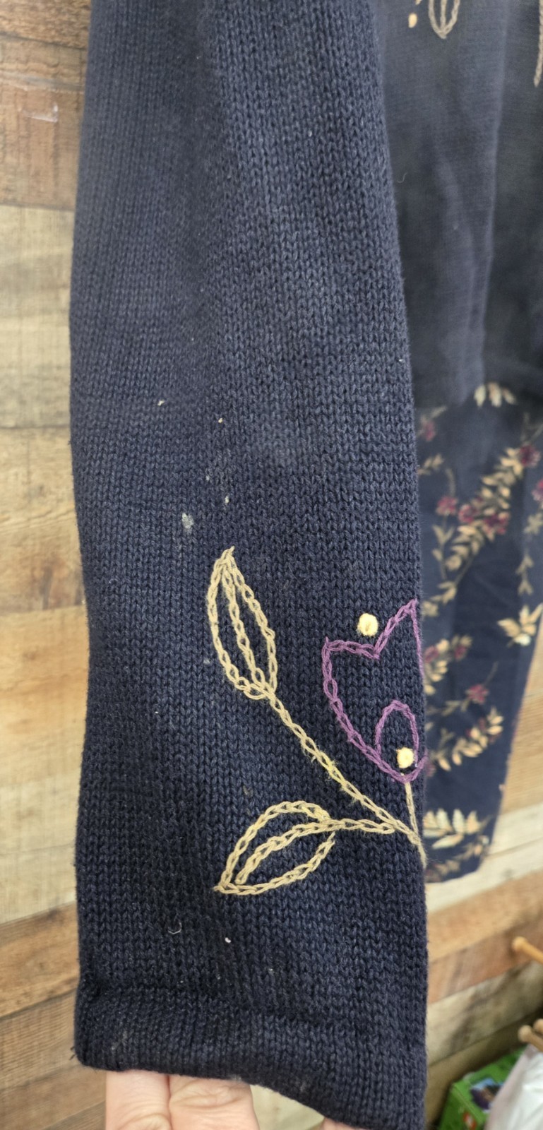 Vintage Women’s L Christopher & Banks Hand Embroidered Sweatet And Skirt Set