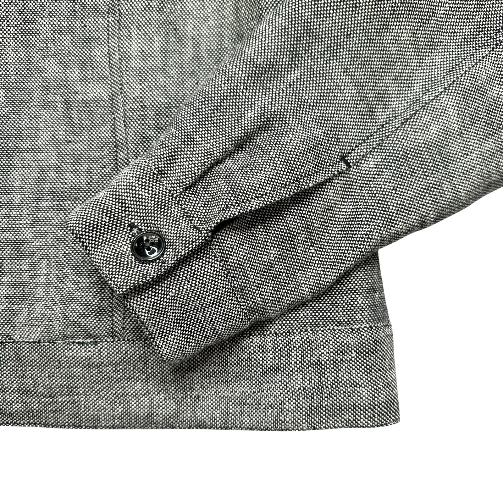 Vintage Pure Linen Jacket Women’s Sz 10 Gray Button Uniform by John Paul Richard