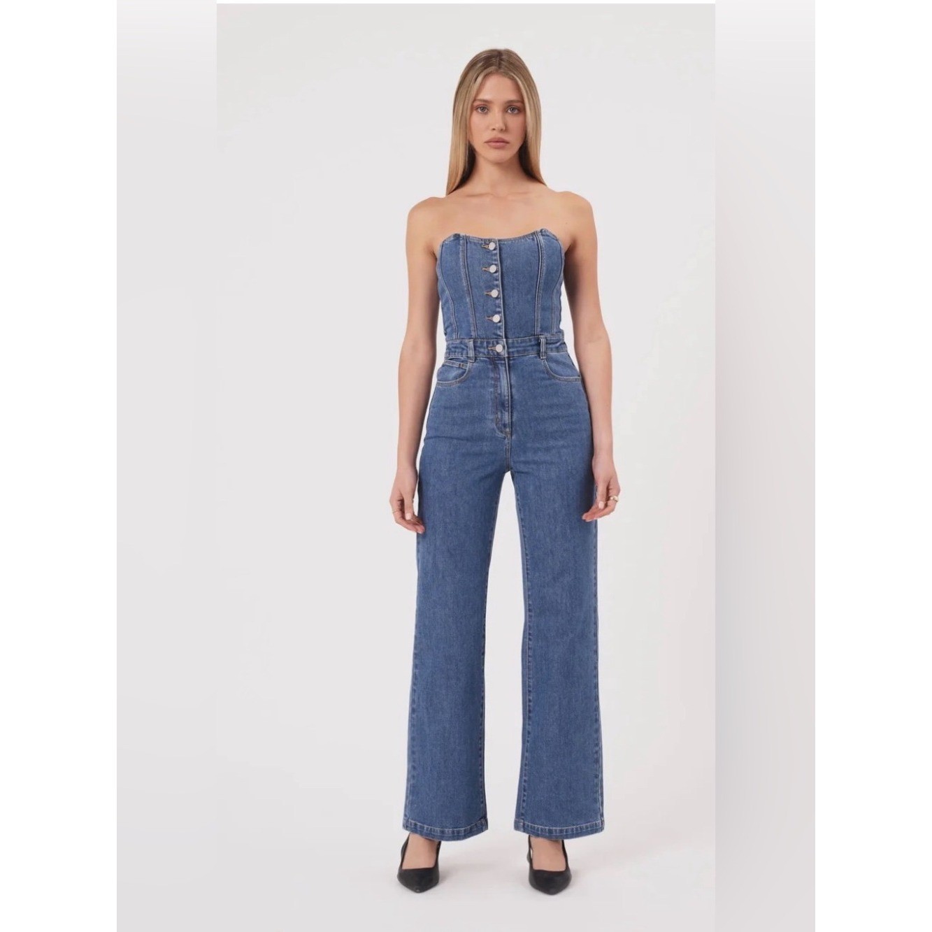 Revolve Abrand Viva Denim Jumpsuit – Estelle – Size Small