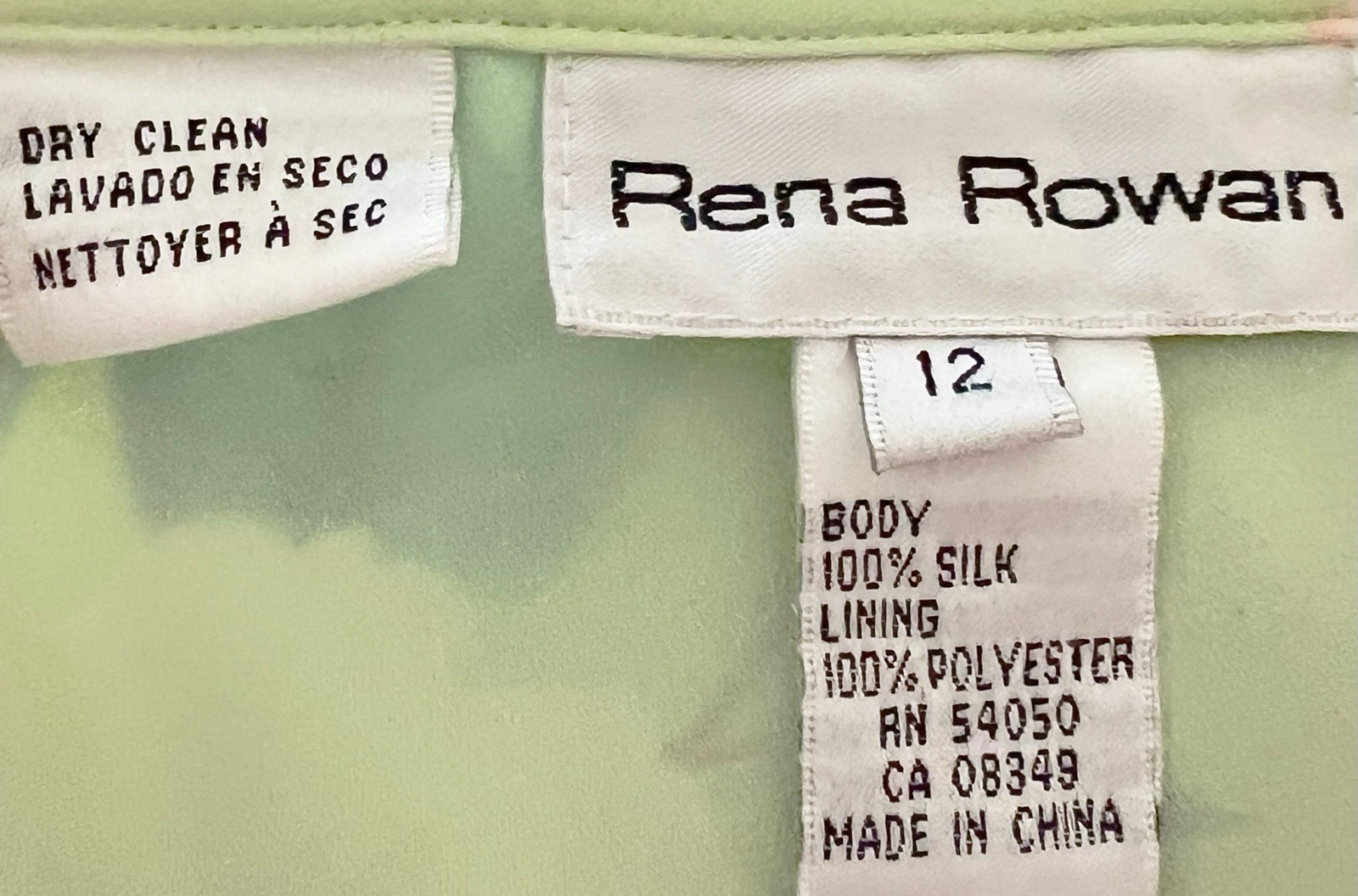 Vtg RENA ROWAN Silk Skirt 12 Romantic Cottage Long Green Floral Fairy Forest