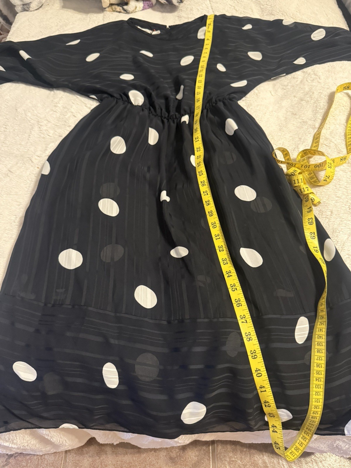 Vintage 80’s Claudia Cooper Dress Medium Polka Dots Black & White