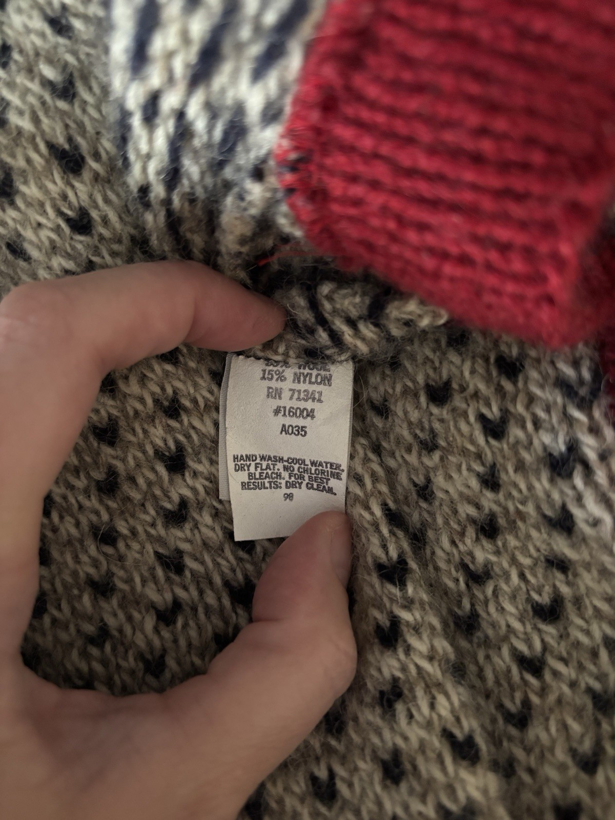Vintage L.L. Bean USA Norwegian Wool Blend Cardigan Sweater (Size XL)