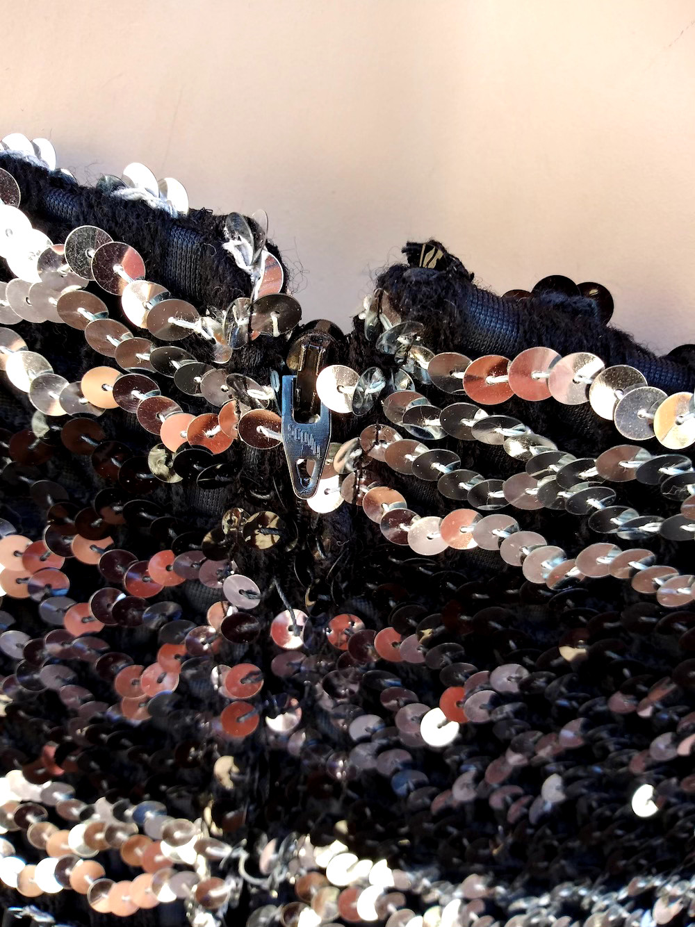 Vintage Joy Stevens Dress Sequined Disco Skinny Straps Sz