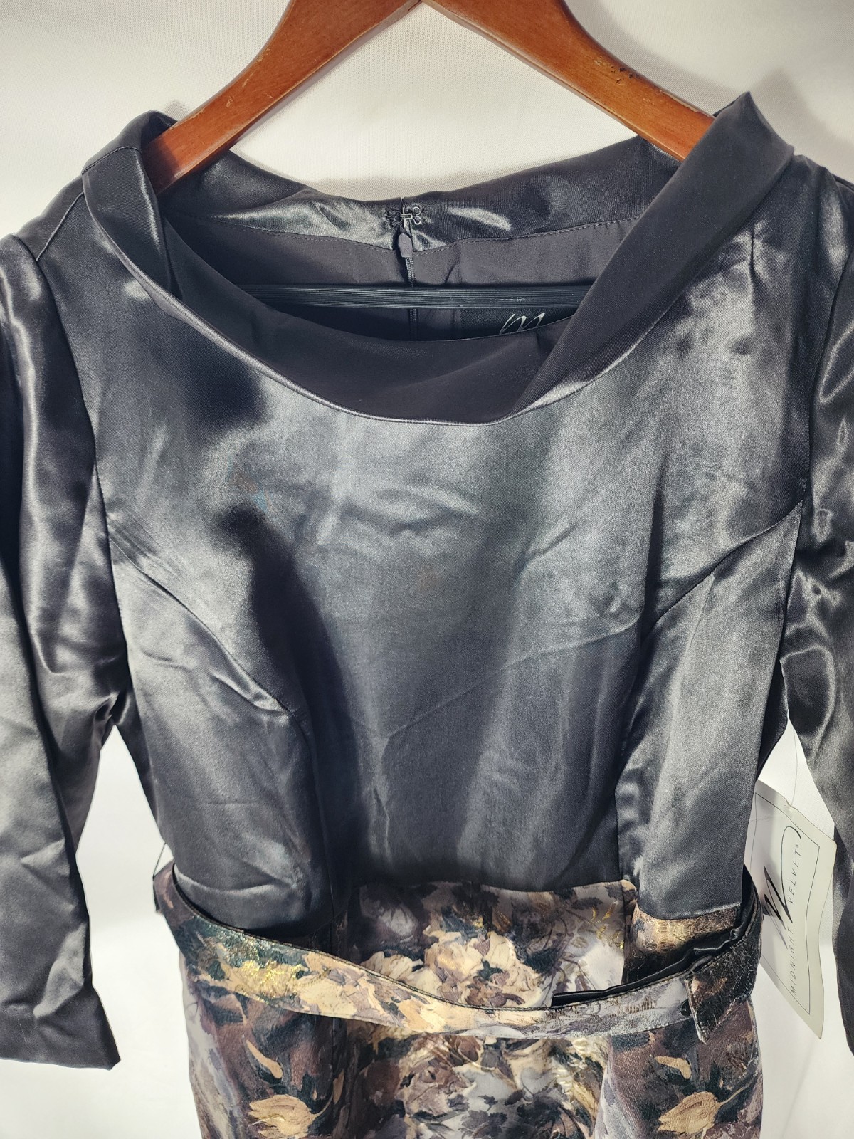 Vintage Floral Brocade 90’s Early 2000 Party/Cocktail Dress With Tags 3/4…