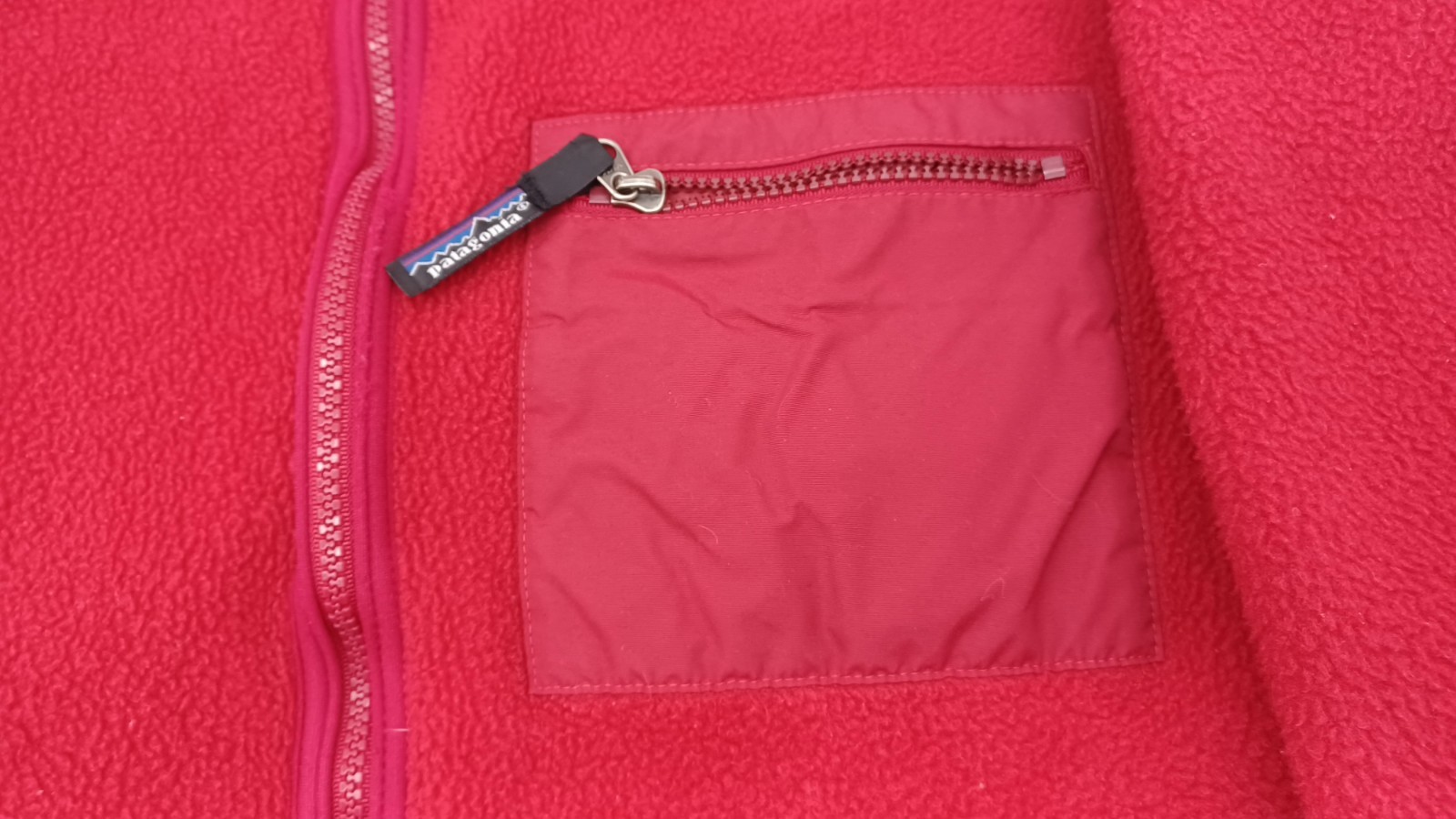 Vintage U.S.A. Rare Red Patagonia Full Zip Fleece Jacket Pepsi Logo Pce. D2341S
