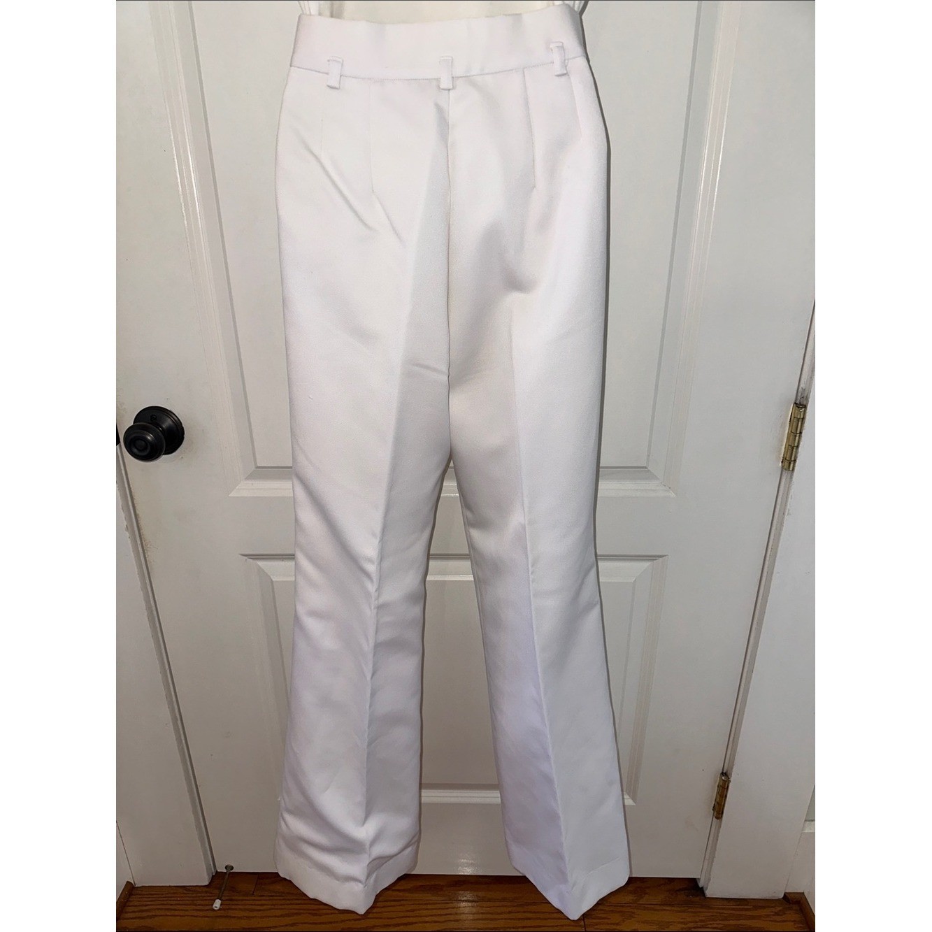 Vintage 70s Intuitions by Kathy Manning White Wide-Leg High Waist Dress Pants