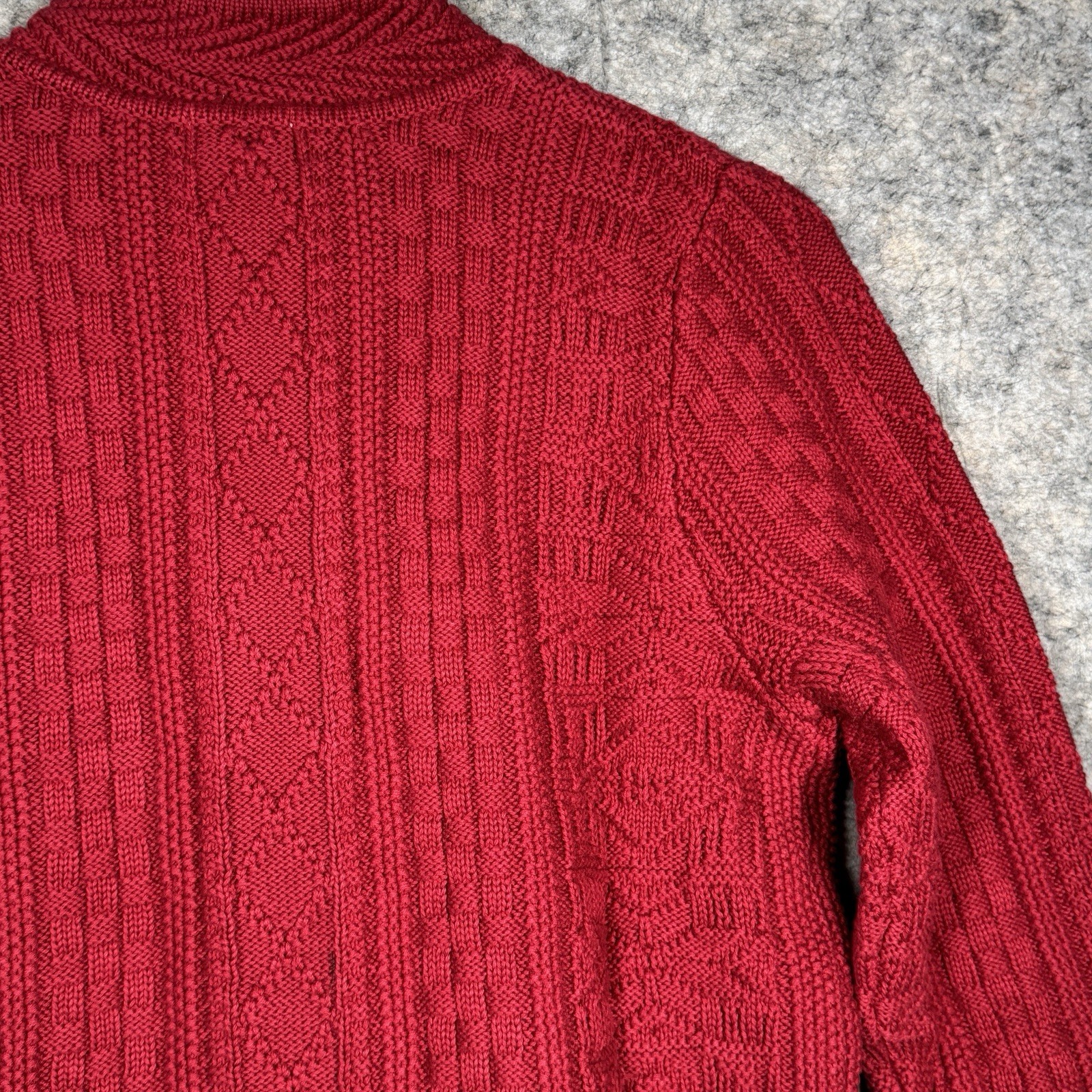 Vintage Womens LL Bean Red Button Up Cardigan Sweater Size M 19×24 100% Cotton