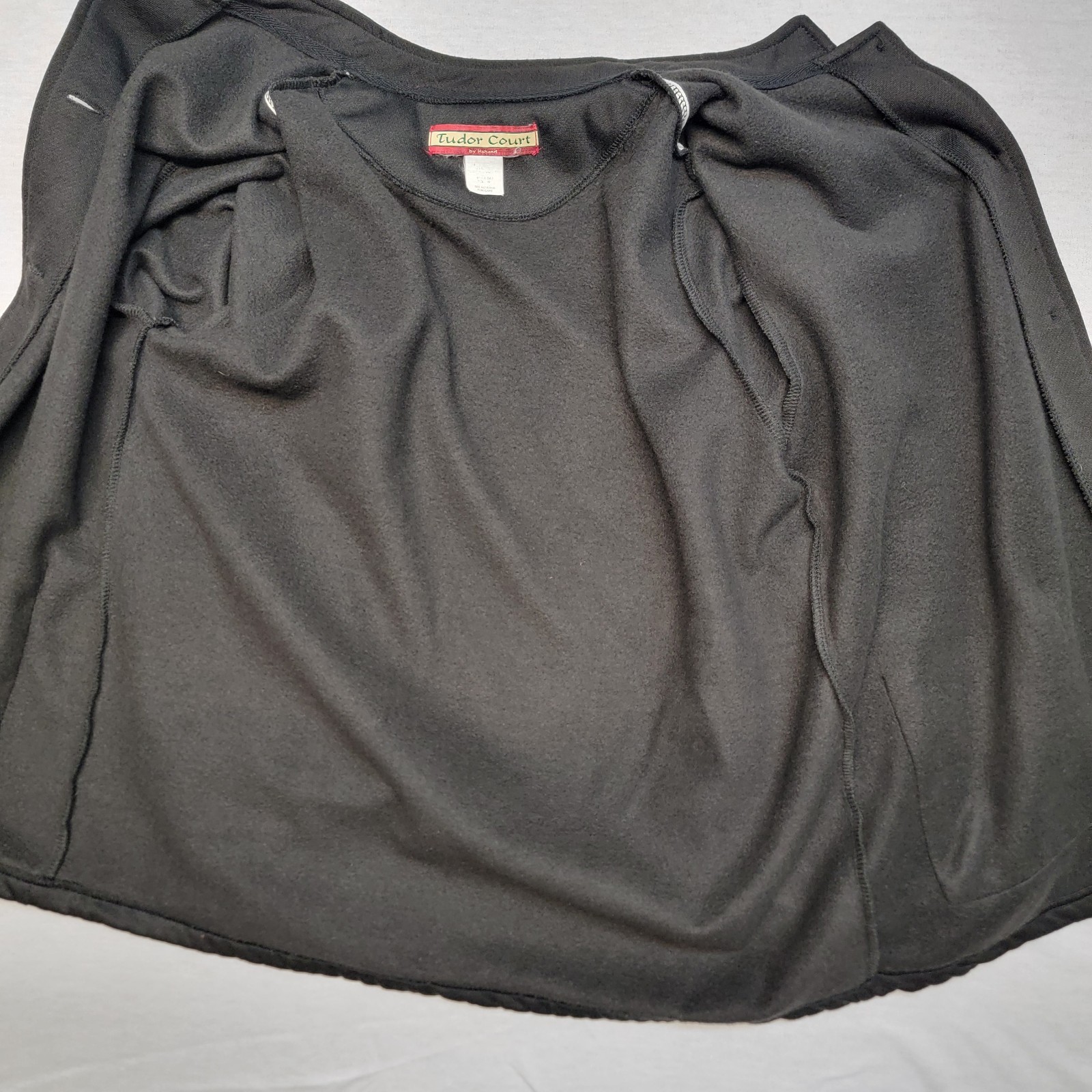 Vintage Tudor Court Womens Sweatshirt Button Jacket Vintage 90’s Size MED Black