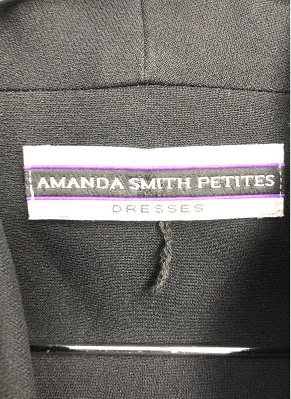 Amanda Smith Petites Women’s Vintage 90s Tuxedo Blazer Dress Black White 14P NWT