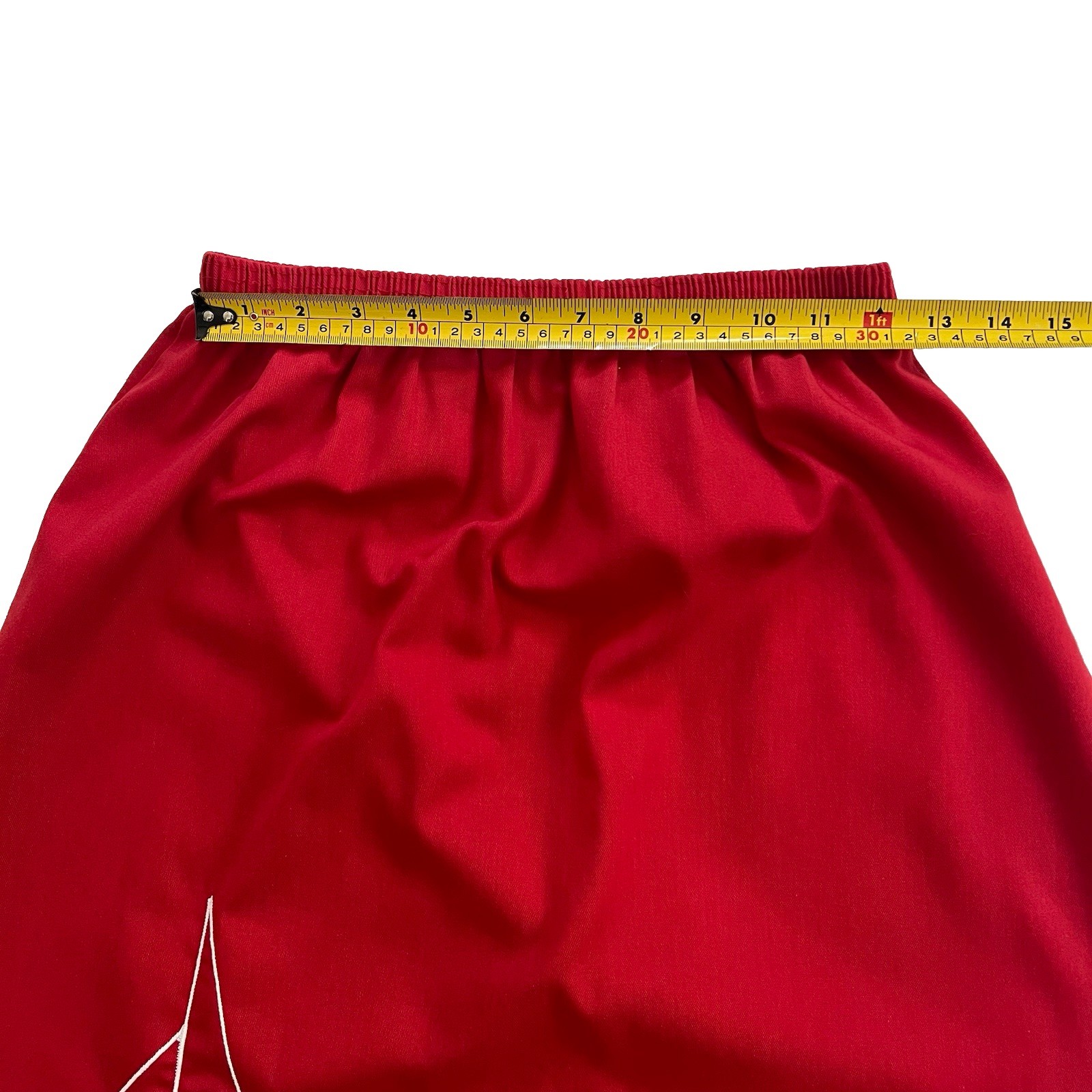 Vintage 70s High Waist Sailboat Midi Skirt S/M Red Nautical Retro Twee Whimsical