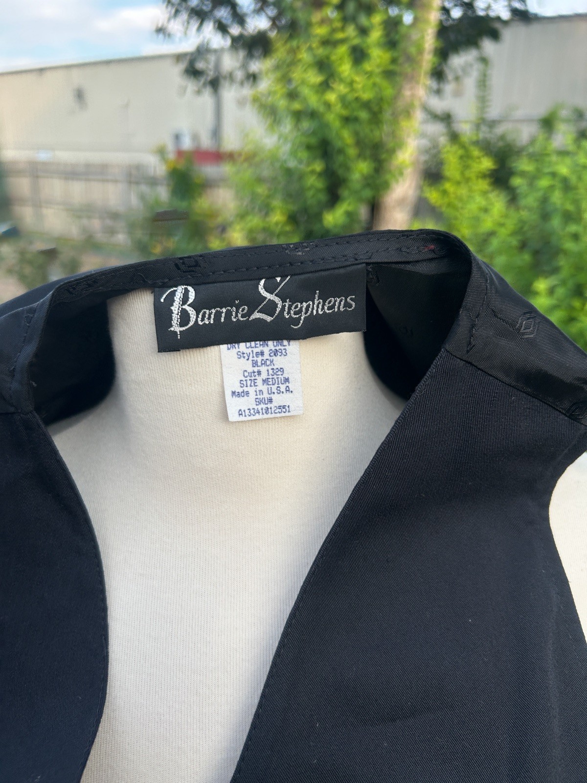 Barrie Stephens 80s/90s Vintage Black Vest with Roman Numeral Embroidery