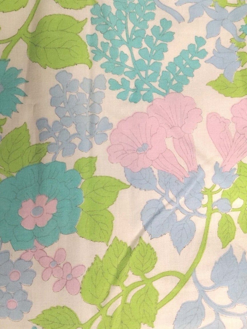 Tanner Of North Carolina Dress Dorothy Cox Cotton Shift Sz 16 Blue Green 1960s