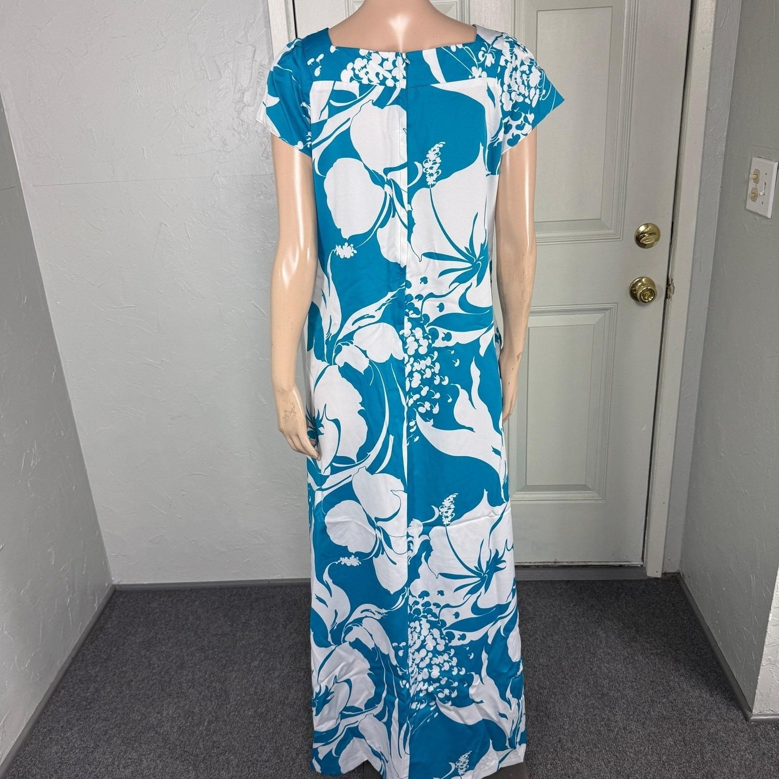 Vintage 70s Waltah Clarke Women’s Dress 12 Polyester Hawaiian Floral Maxi K7