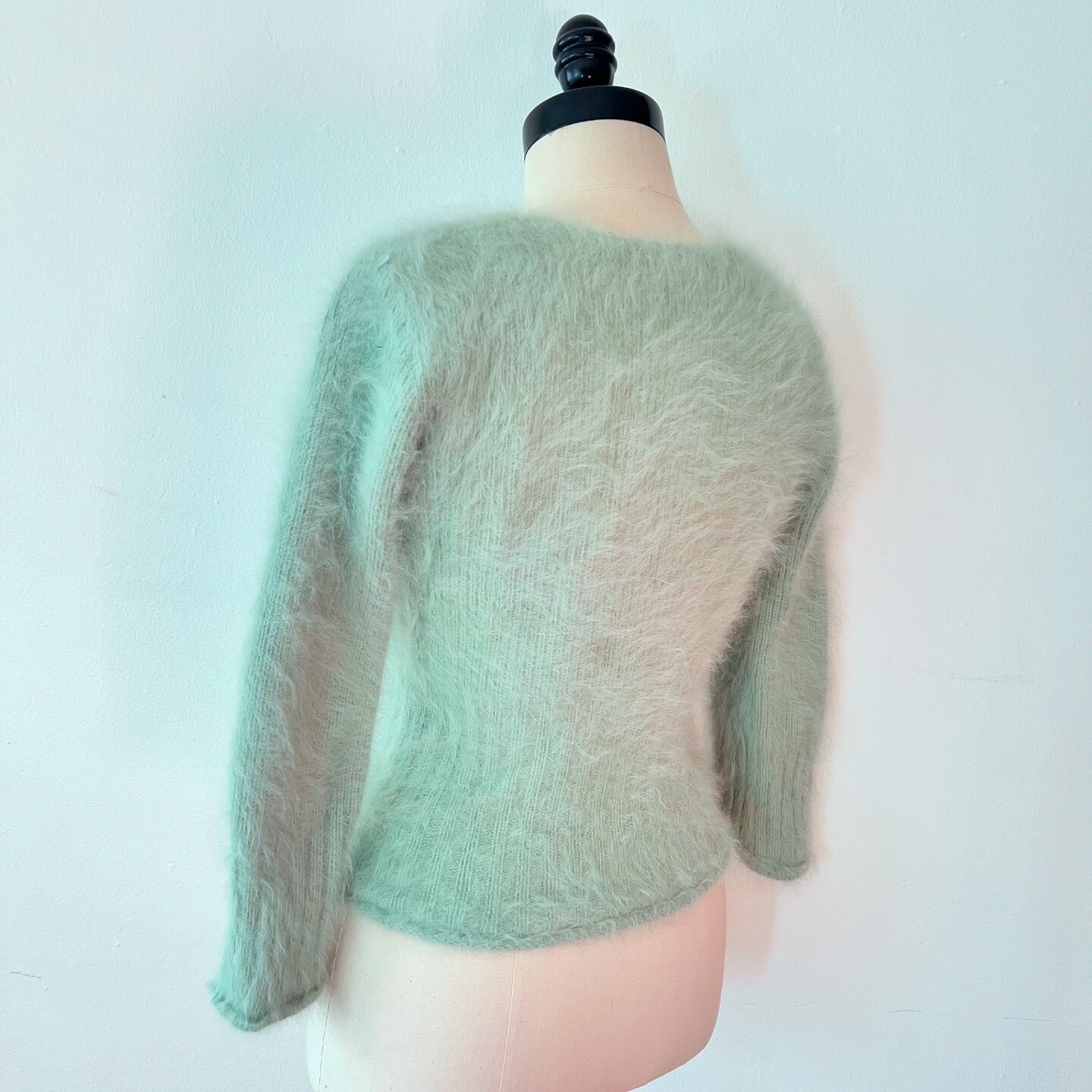 FLUFFY MINT GREEN 90s 1990’s Vintage Retro Grunge Fairycore Angora Sweater M