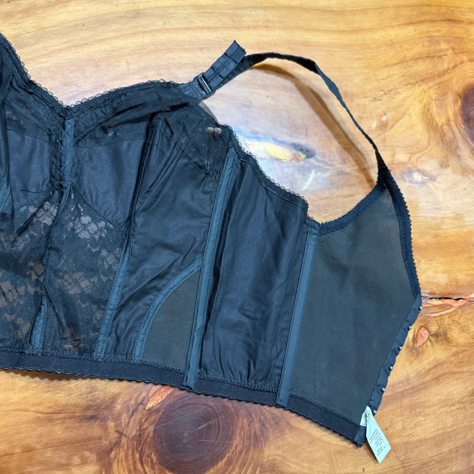 Vintage 50s 60s Mardi Bra Corset Top Lingerie 40B Boned 612 Cotton Pinup R3-18