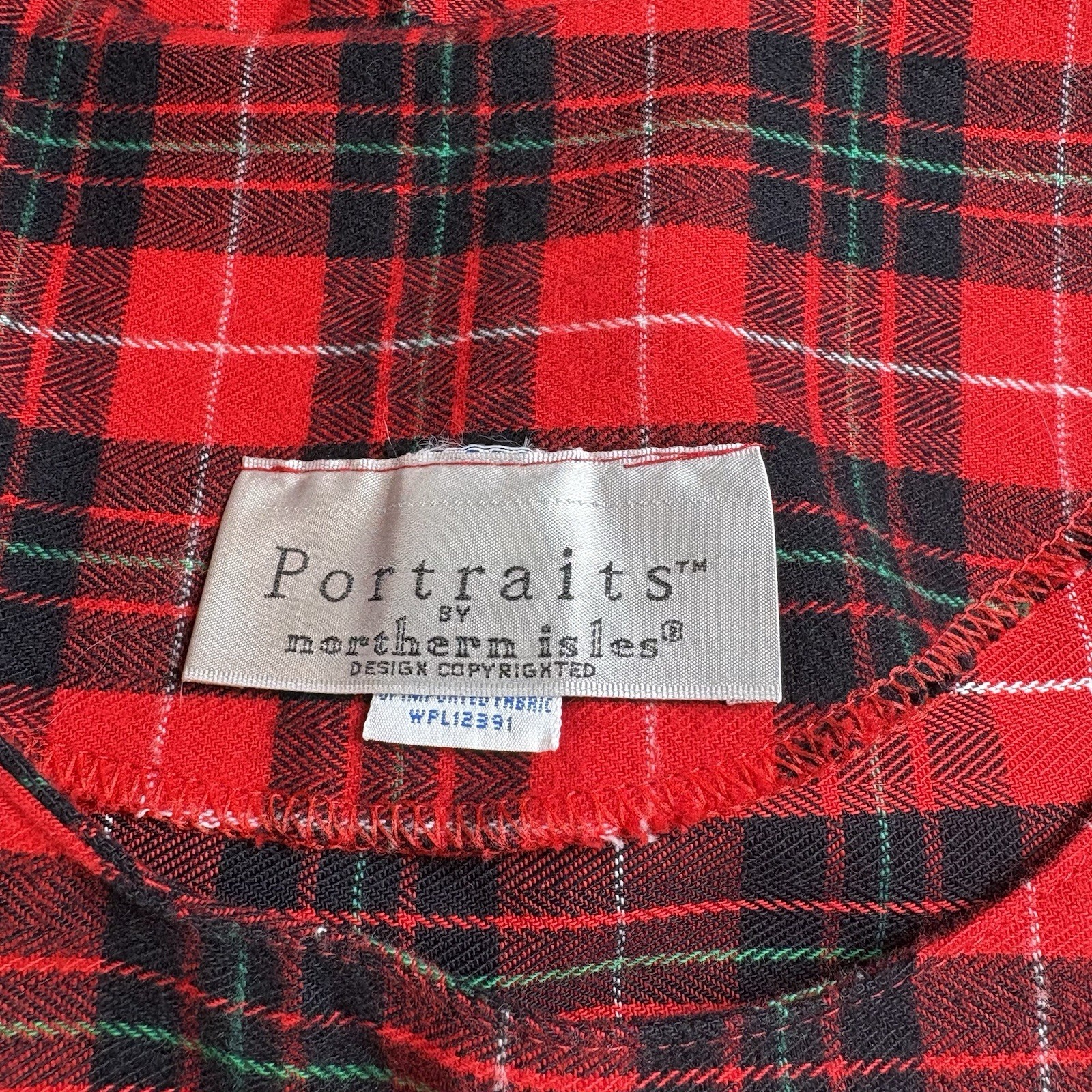 Portraits by Northern Isles Red Plaid Flannel Pleated Overall Dress Size 10