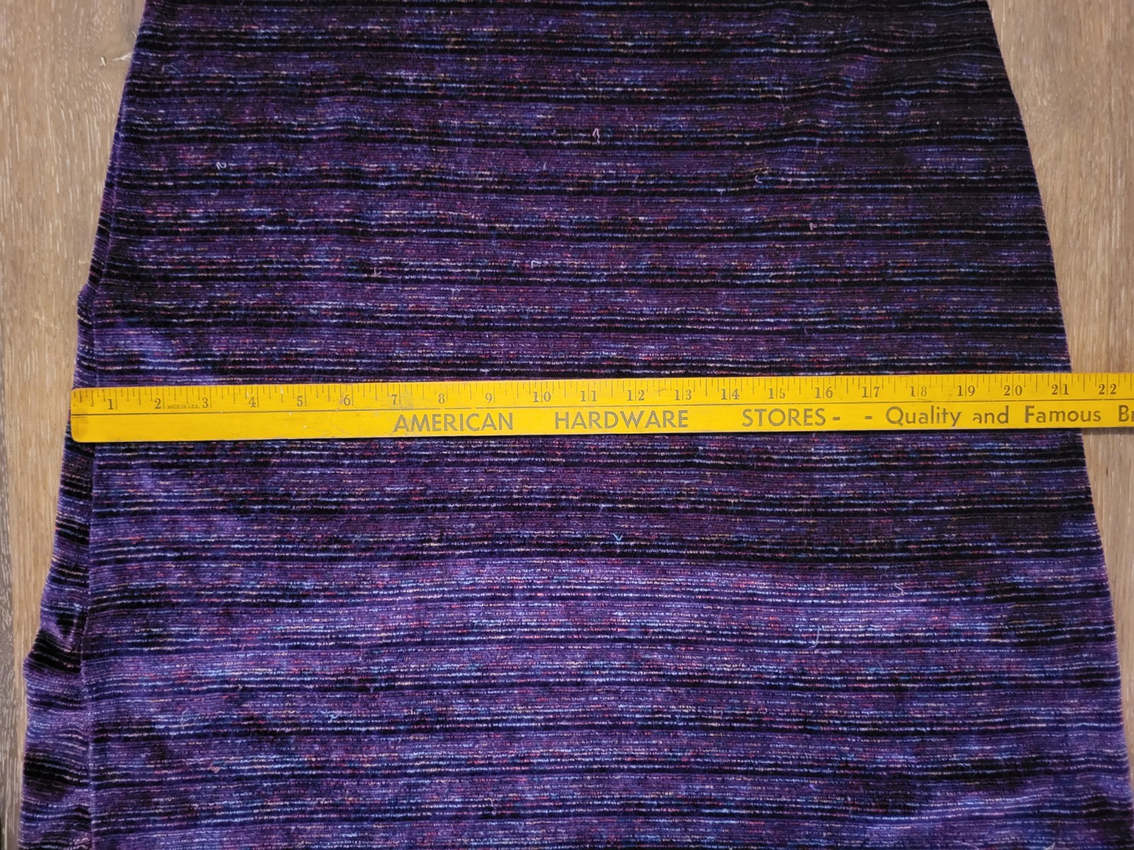 Vintage Carlyle Dress Midi Purple Striped Velour Long Sleeves Sz 14