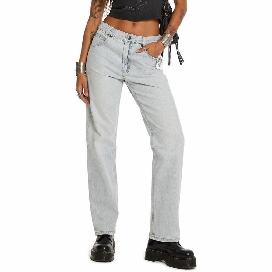 Y2k Bugle Boy Jeans Light Wash Straight Leg Denim Relaxed Fit Womens 4 Faded