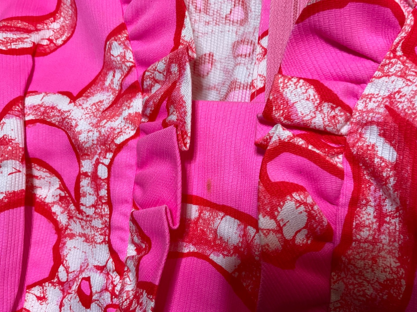 HOALOHA HAWAII 1970 VINTAGE ABSTRACT PINK/RED MAXI DRESS EXC.20” BUST NO SIZE