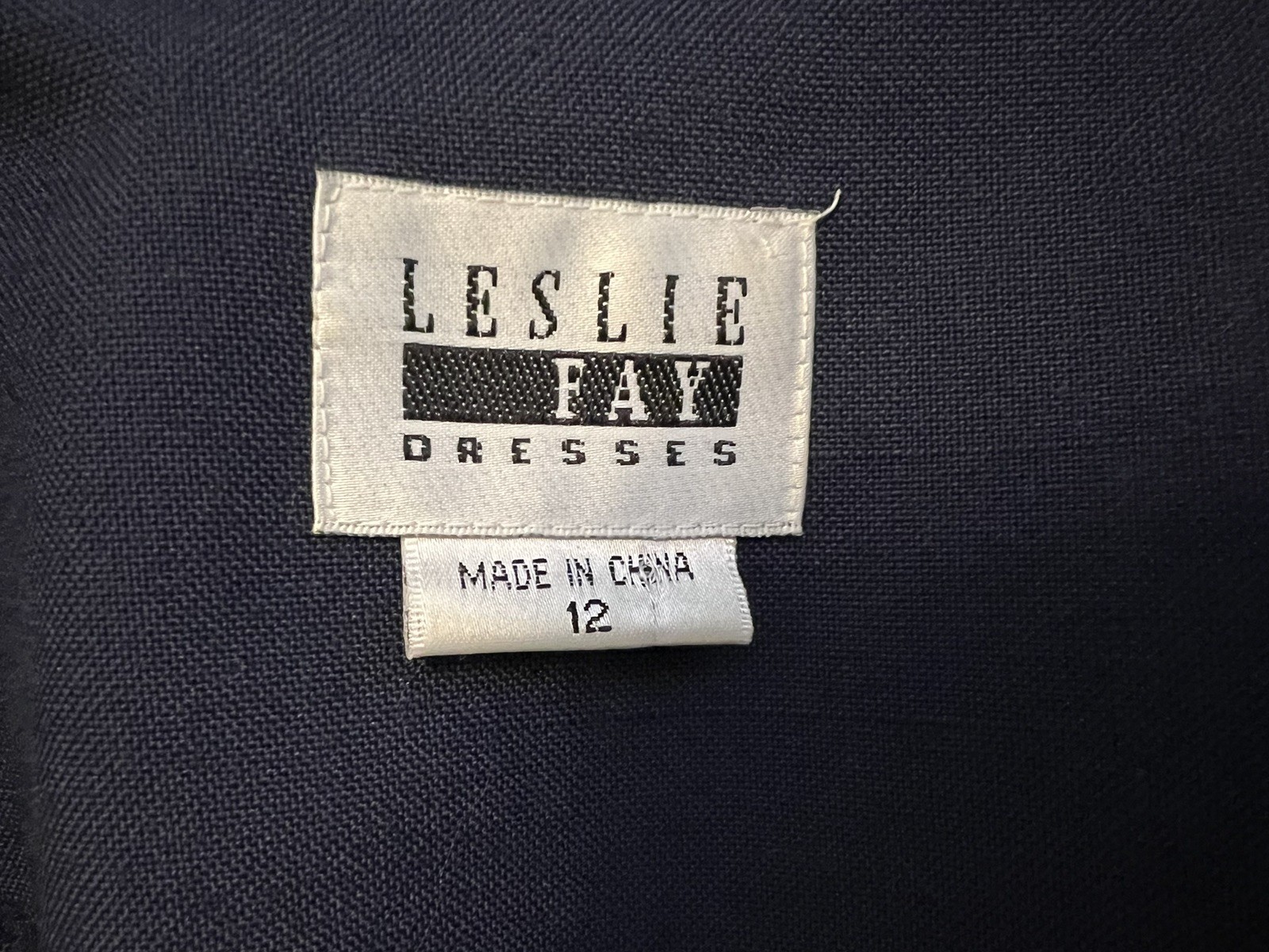 Vintage Leslie Fay Size 12 Sailor Dress Navy Blue W/Gold Trim Buttons Nautical