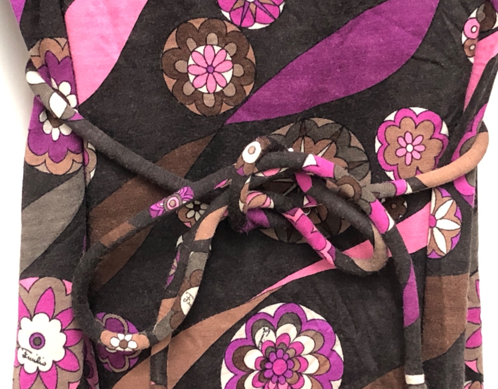 Emilio Pucci 1960s Lord & Taylor Geometric Print Cashmere & Silk Dress – Size 6P
