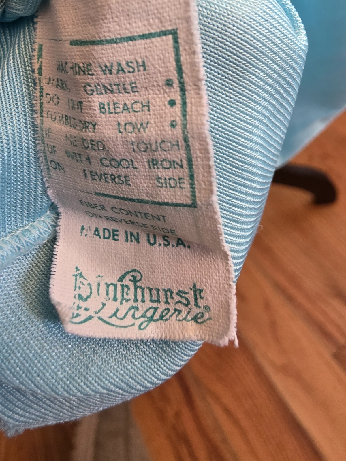 Vintage Pinehurst Lingerie Nightgown Blue Lace Trim Size Large Romantic USA