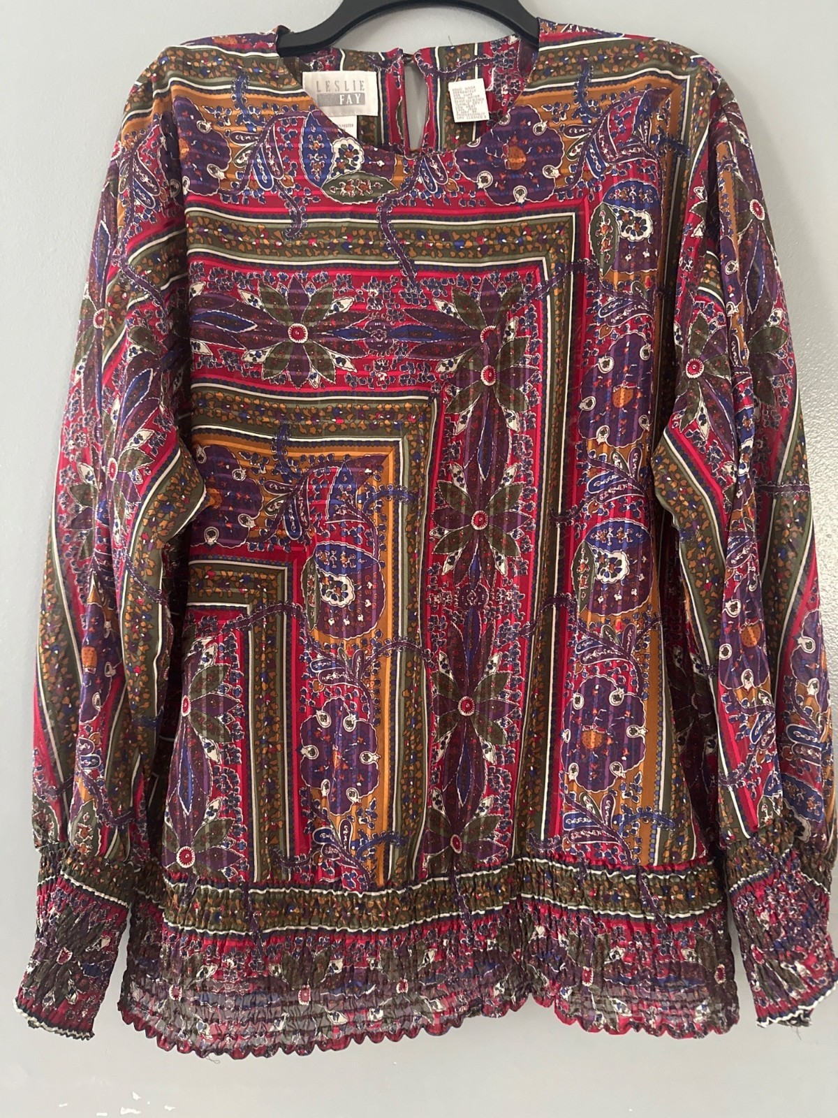 Vintage Leslie Fay Women’s 12 Resort Skirt Set Paisley Cruise Vacation Glam