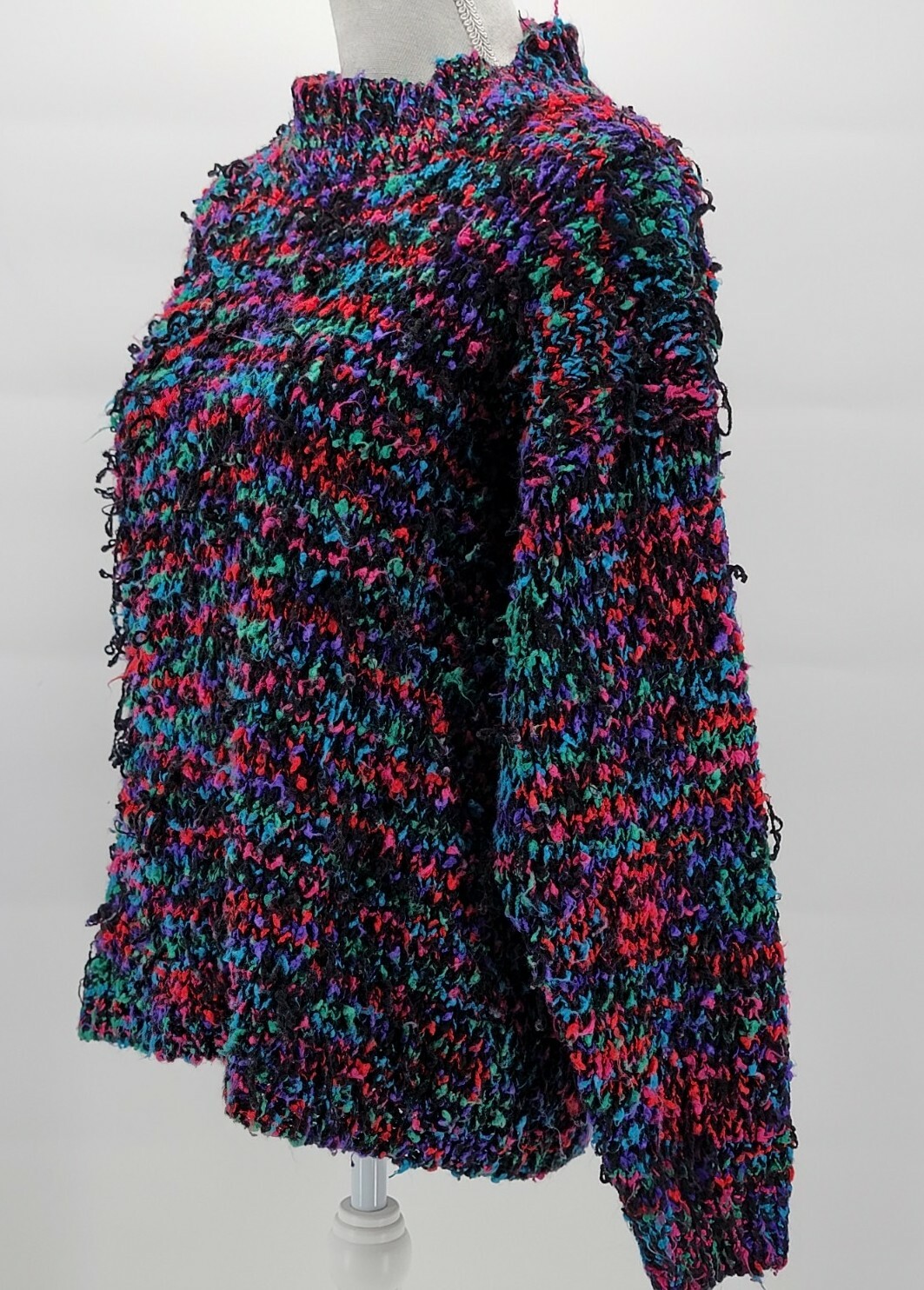 Stefano World Wide One Size Fits All Acrylic Knit Black Blue Pink Green Sweater