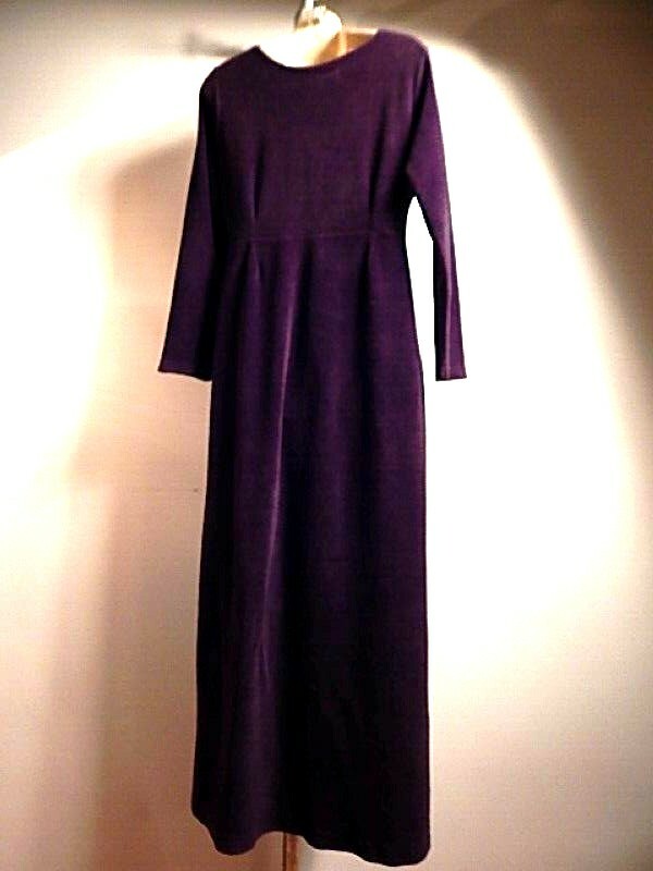 Vintage 1990s USA Outer Limits Empire Dress Burgundy Rust Northern Soul Gothic S