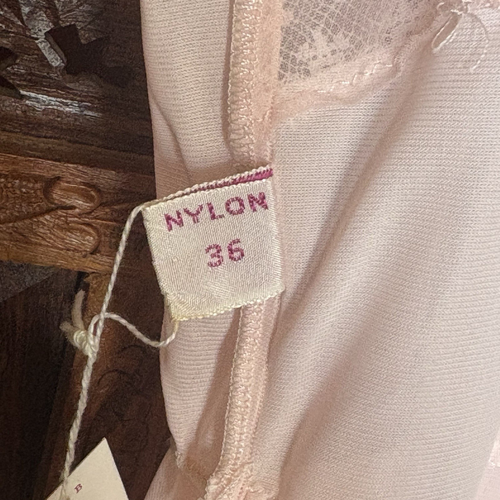 VtG Deadstock Luxite 40s 50s Romantic Pale Pink Nightgown Lace Bridal Slip Dress
