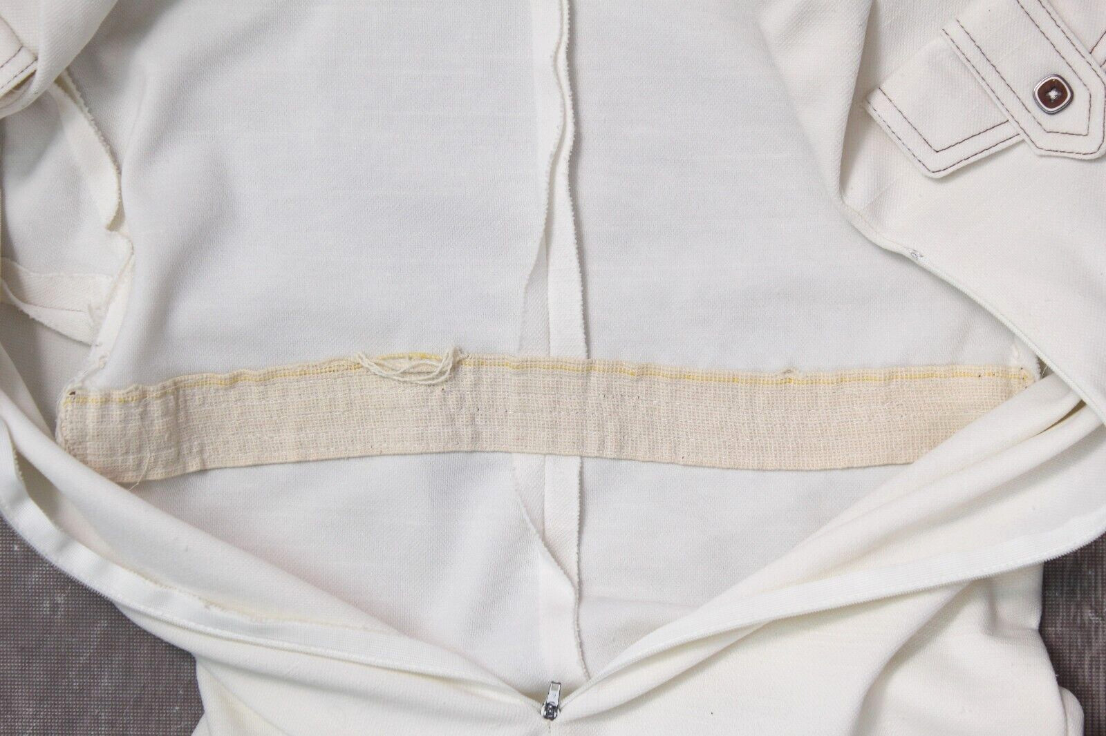 Vtg Women’s 70s White Sleeveless Zip Up Jumpsuit 1970s S/M Mr. Beau By RL Davis