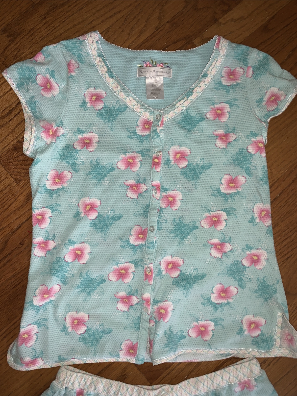 EARTH ANGELS Floral Embroidery Sophisticated Sexy Pajama Lounge Set Sz S❤️tb12m9